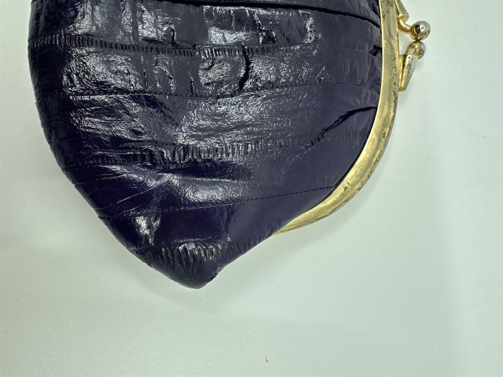 Vintage Purple Eel Skin Coin Purse/Wallet with Two Compartments