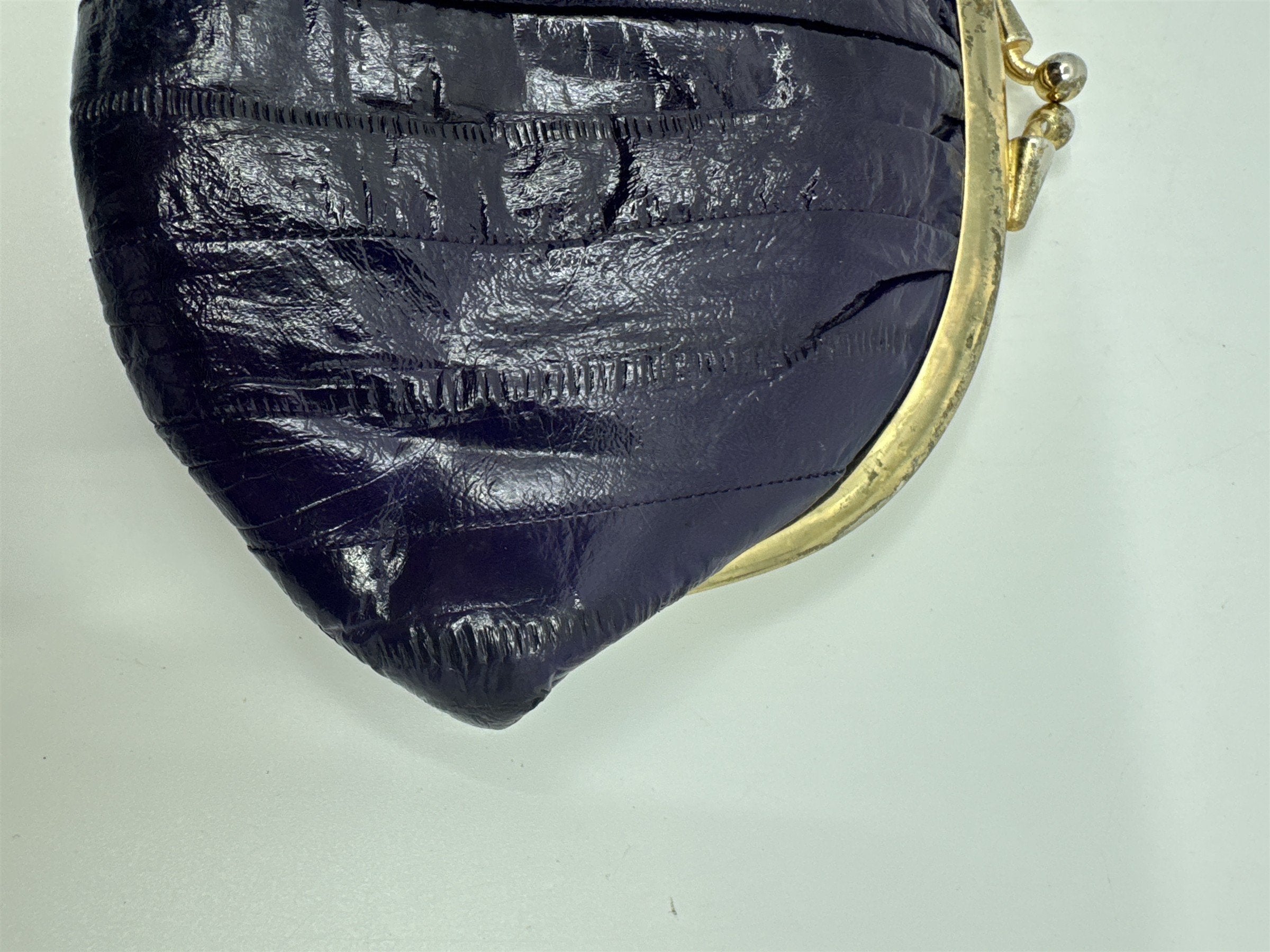 Vintage Purple Eel Skin Coin Purse/Wallet with Two Compartments