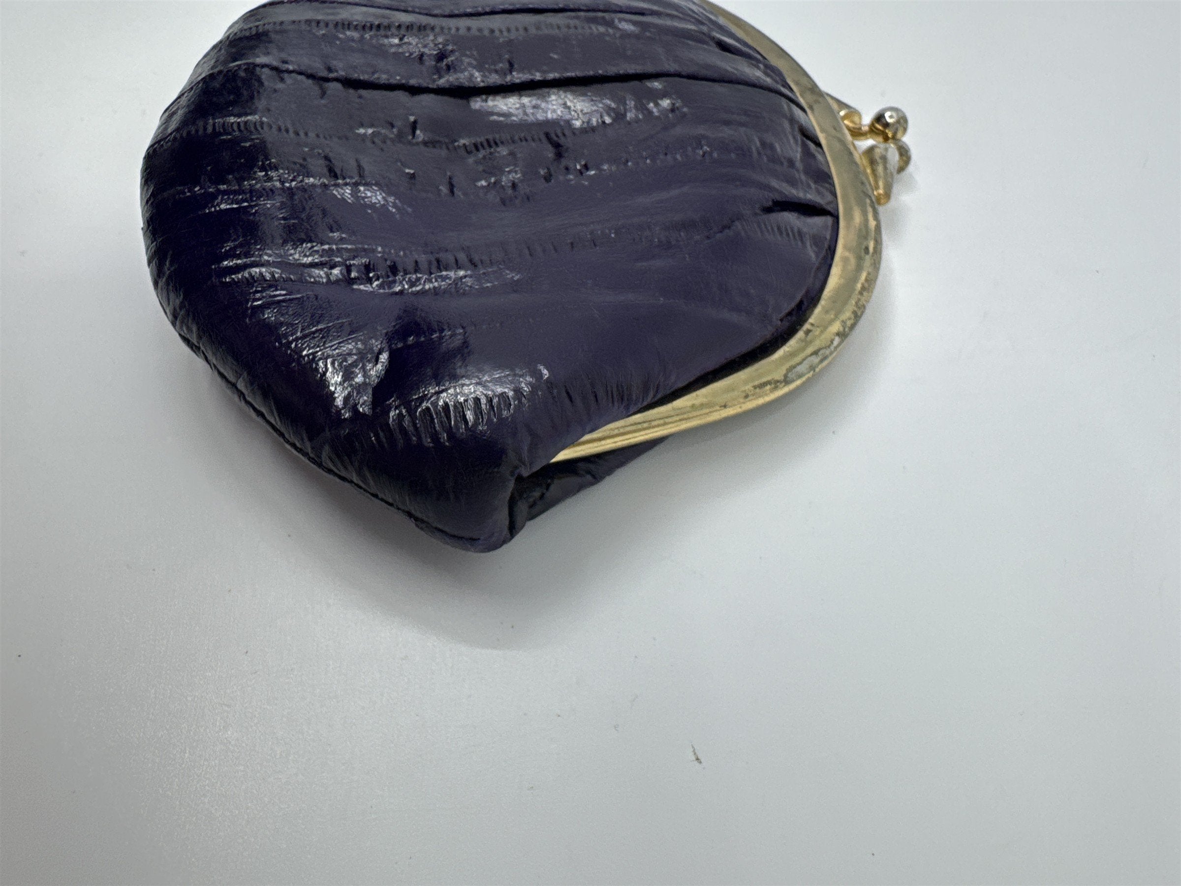 Vintage Purple Eel Skin Coin Purse/Wallet with Two Compartments