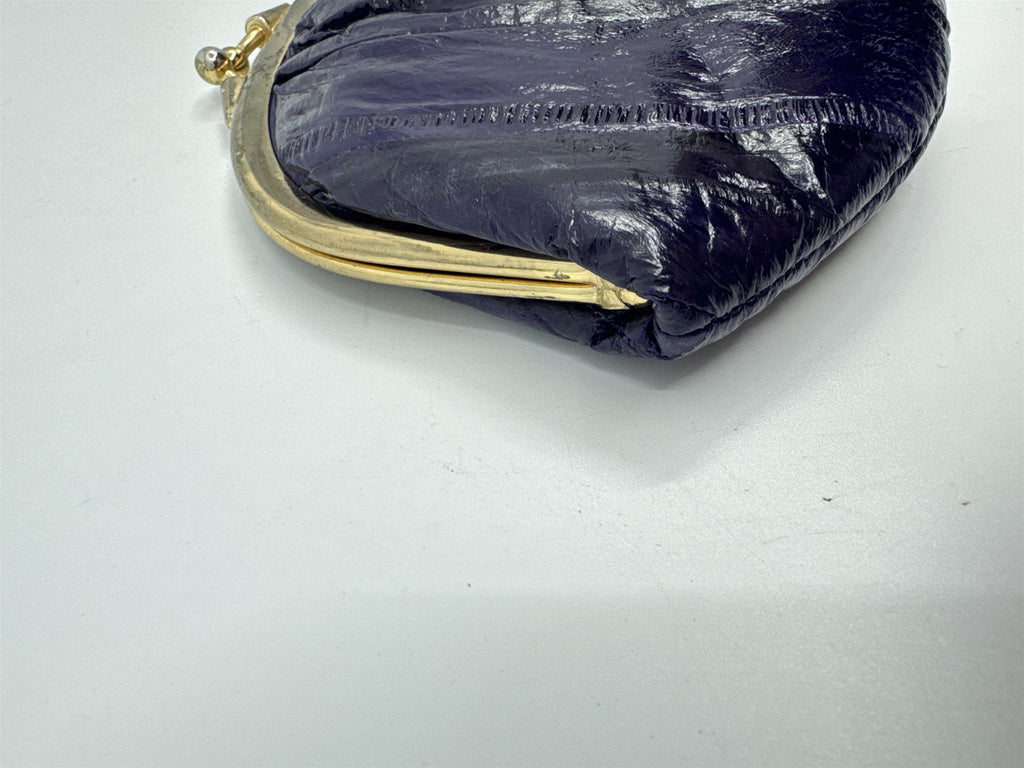 Vintage Purple Eel Skin Coin Purse/Wallet with Two Compartments