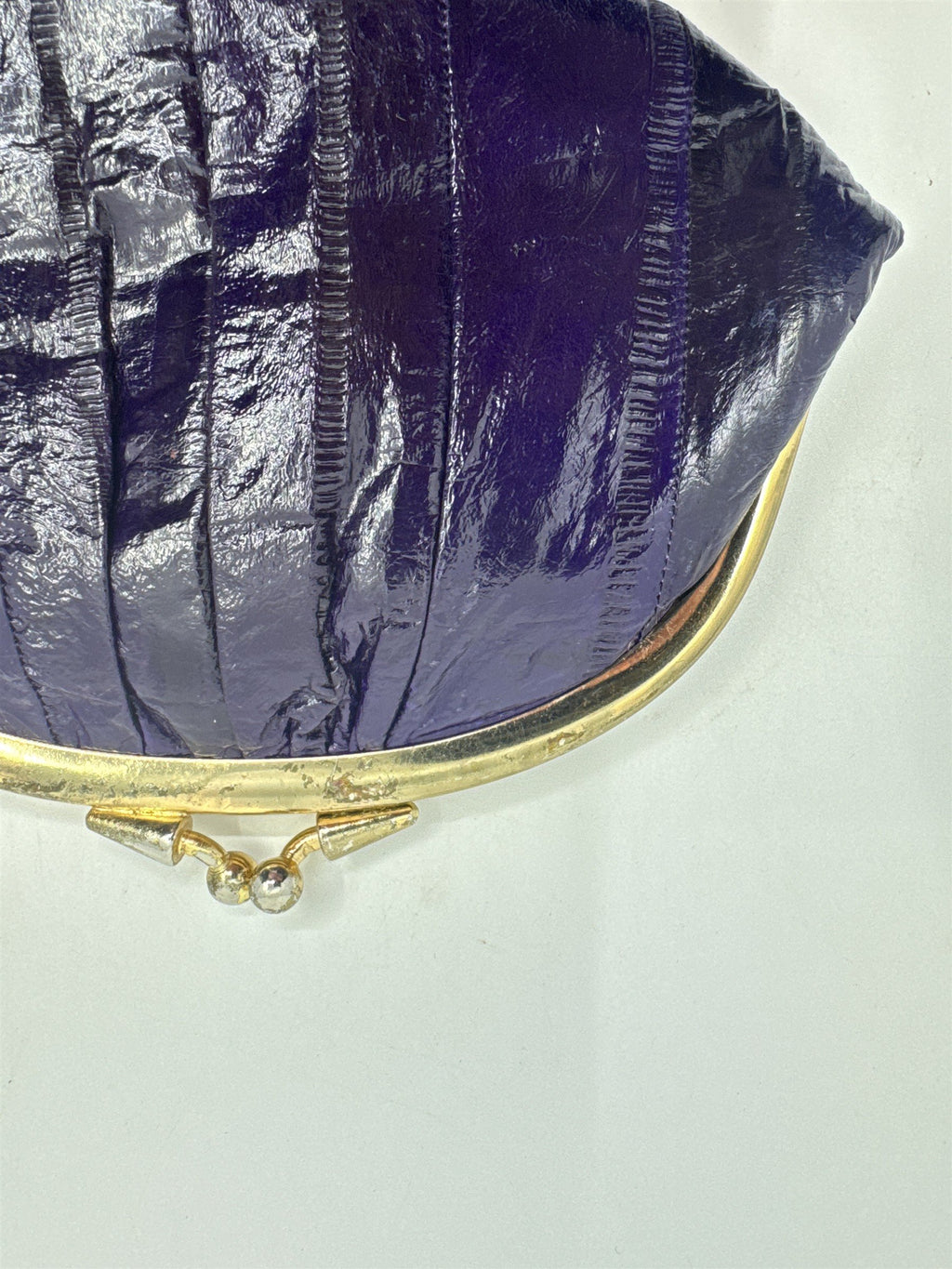 Vintage Purple Eel Skin Coin Purse/Wallet with Two Compartments