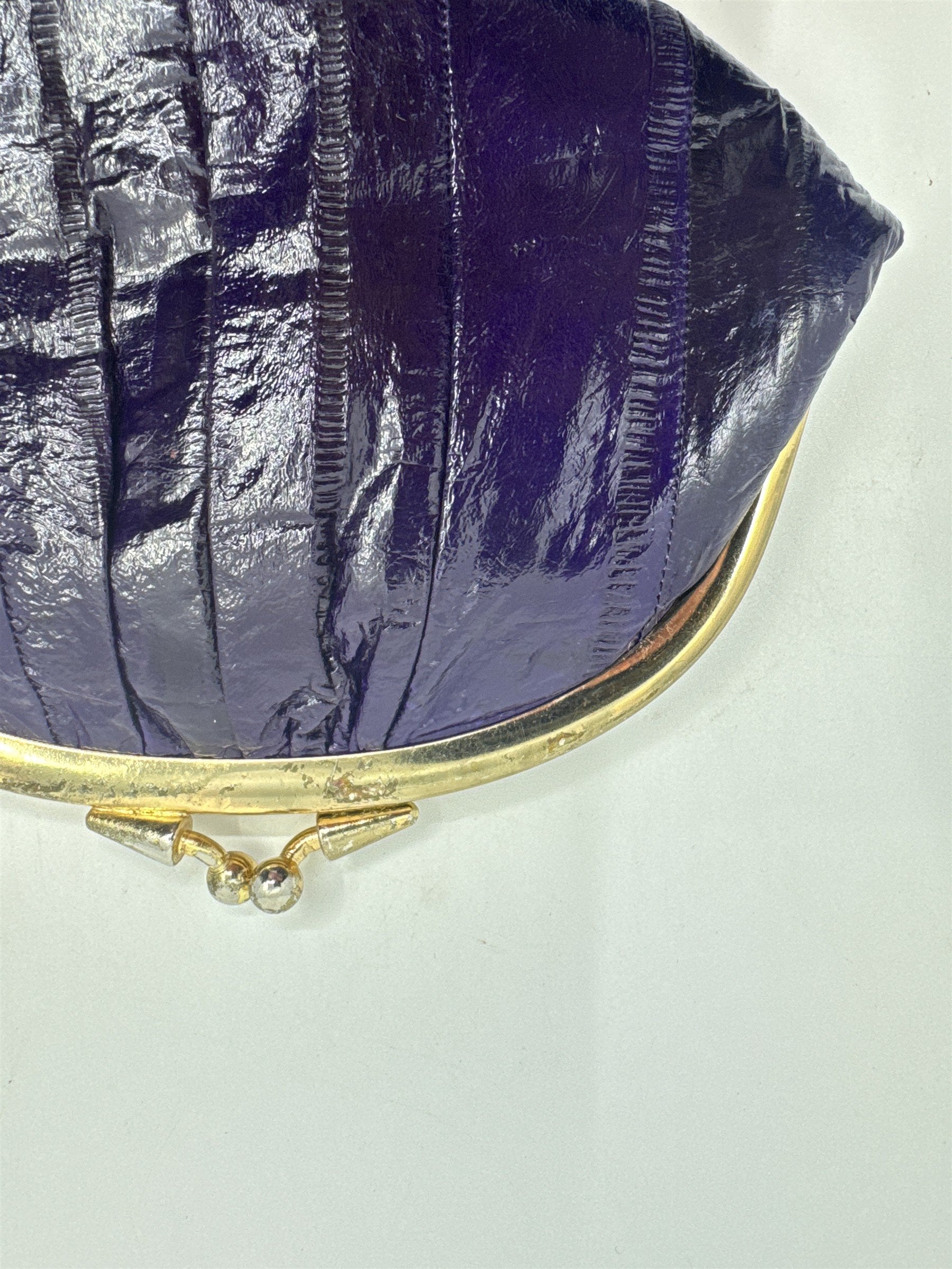 Vintage Purple Eel Skin Coin Purse/Wallet with Two Compartments