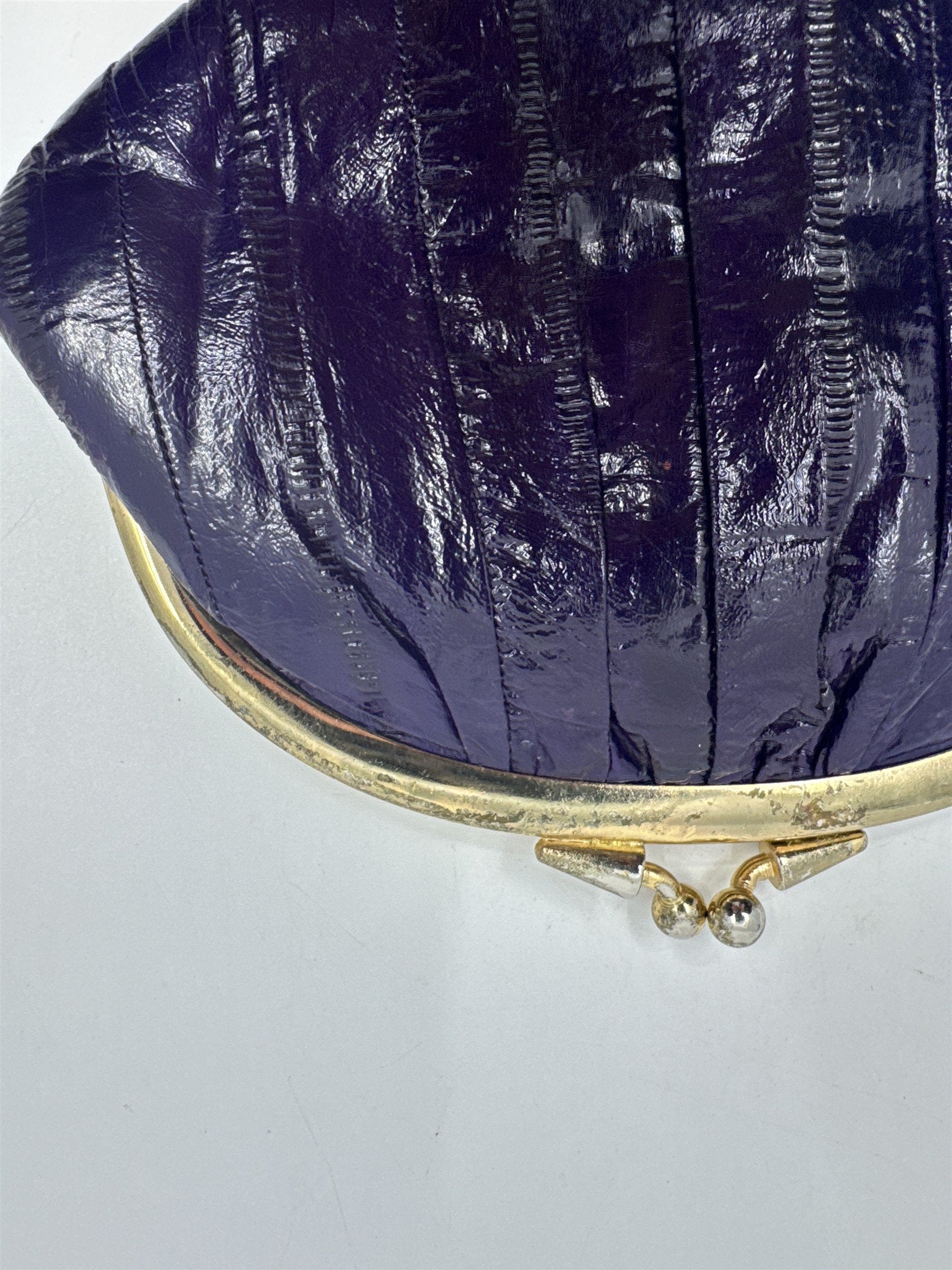 Vintage Purple Eel Skin Coin Purse/Wallet with Two Compartments