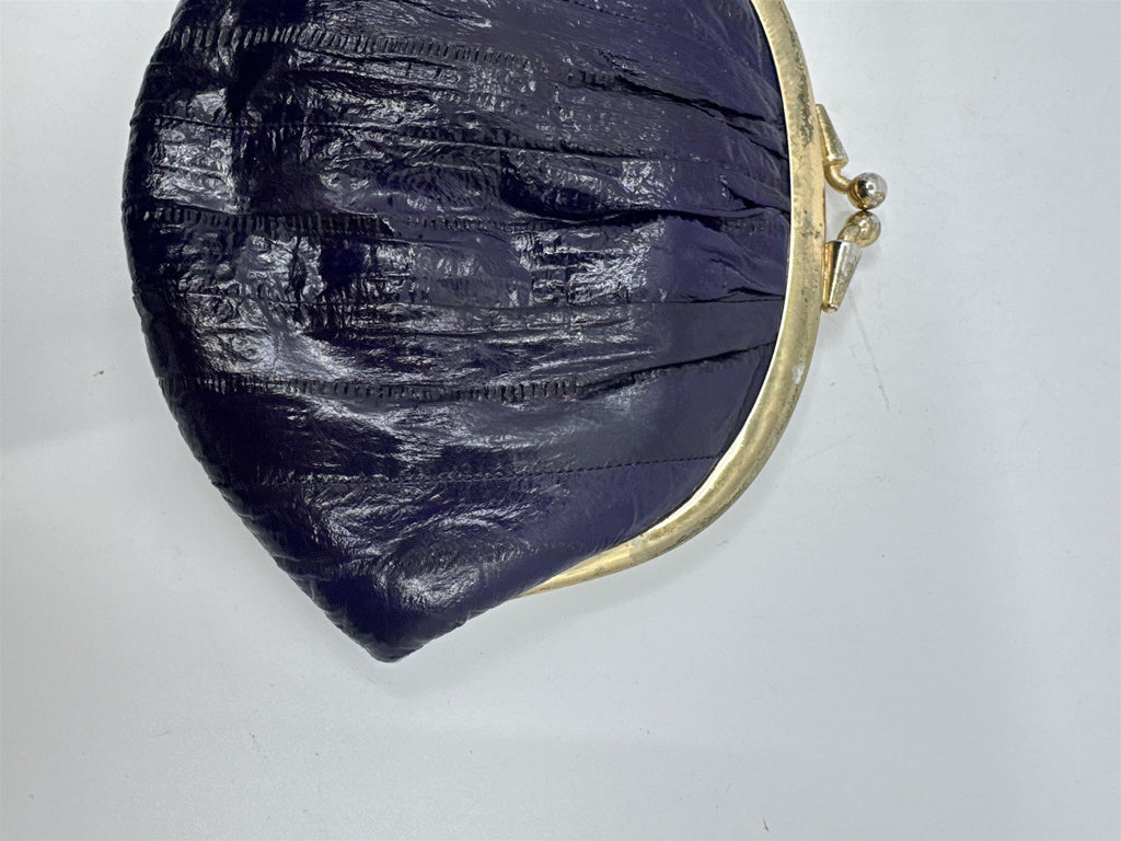 Vintage Purple Eel Skin Coin Purse/Wallet with Two Compartments