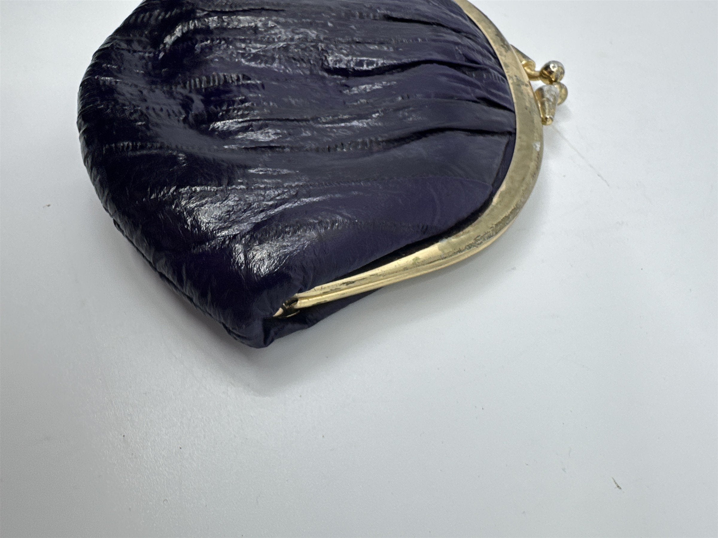 Vintage Purple Eel Skin Coin Purse/Wallet with Two Compartments