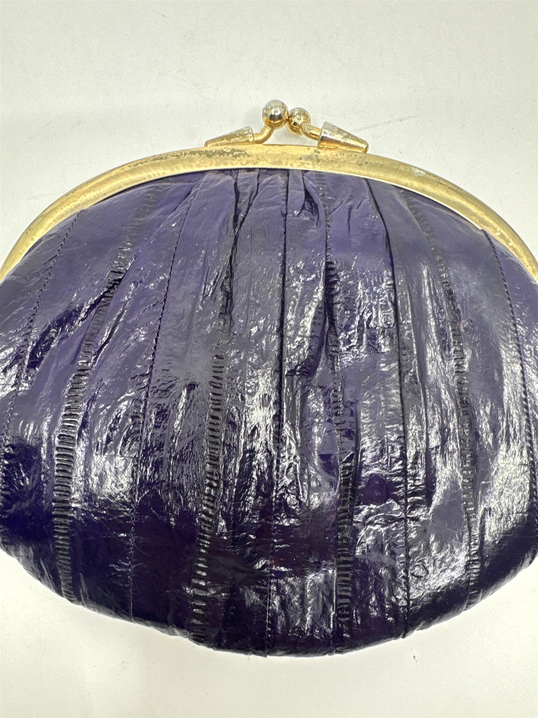 Vintage Purple Eel Skin Coin Purse/Wallet with Two Compartments