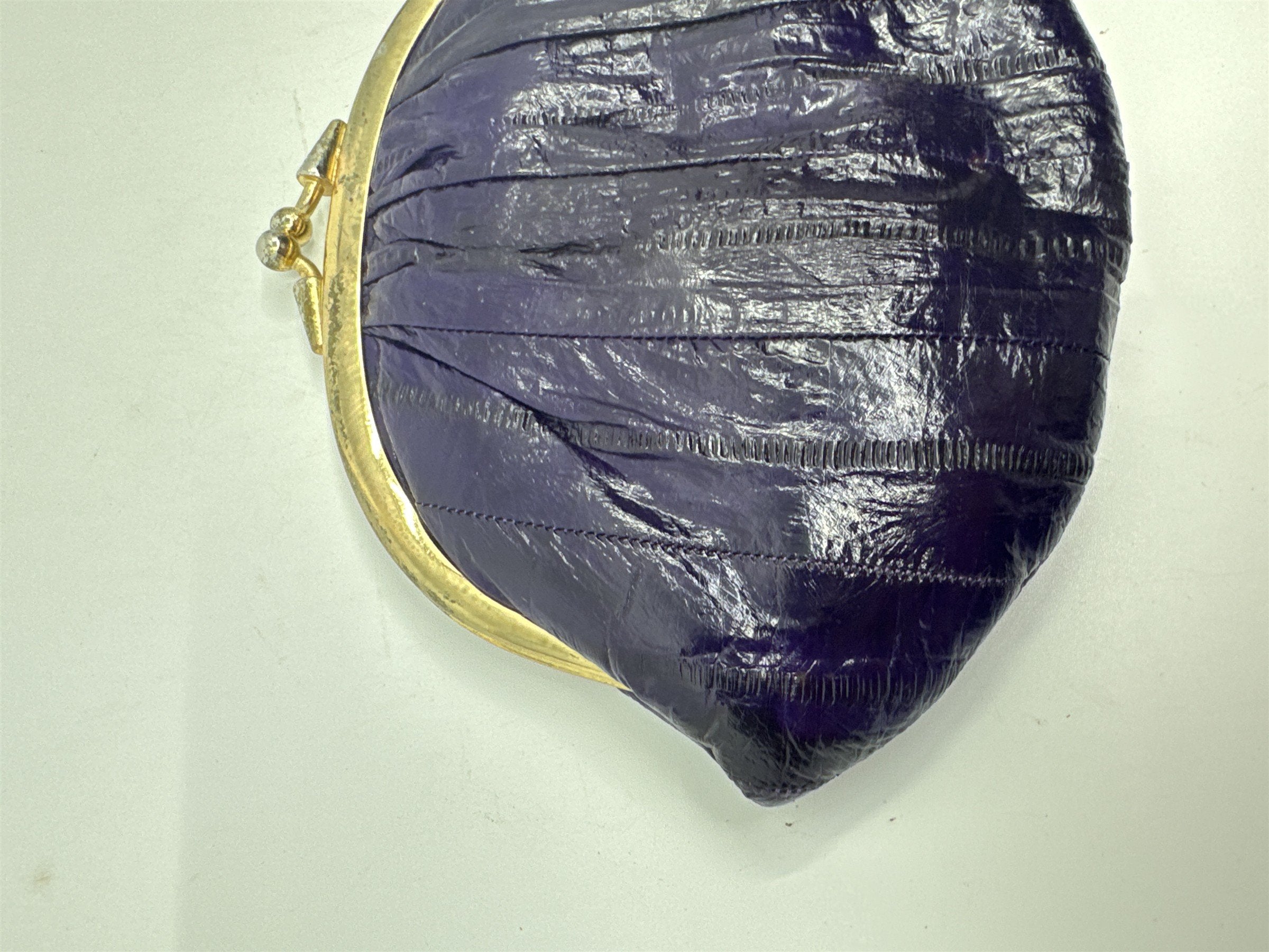 Vintage Purple Eel Skin Coin Purse/Wallet with Two Compartments