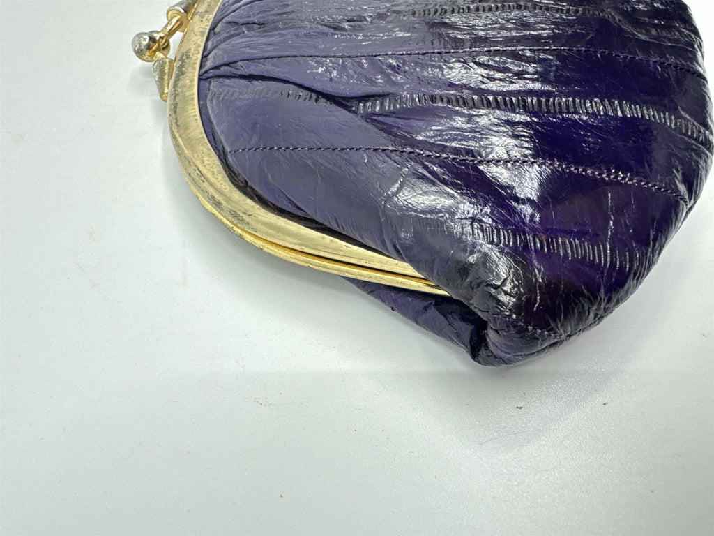 Vintage Purple Eel Skin Coin Purse/Wallet with Two Compartments