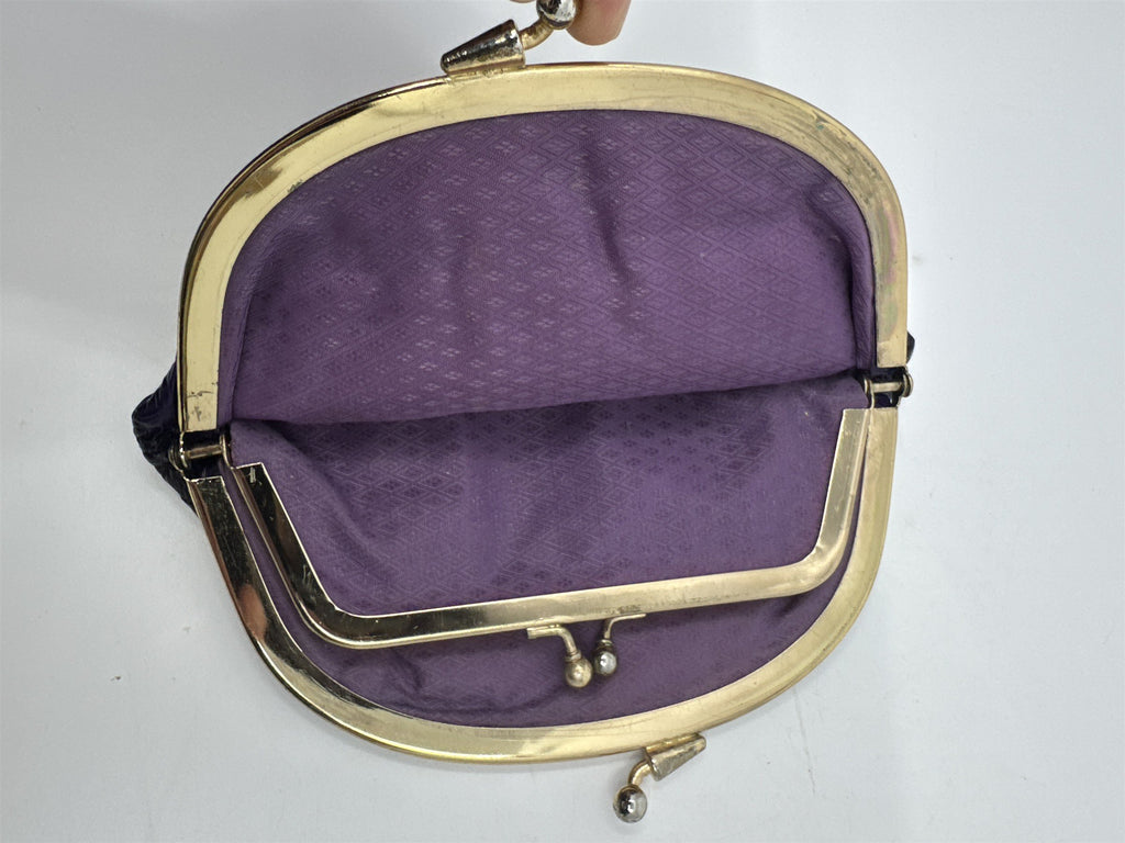 Vintage Purple Eel Skin Coin Purse/Wallet with Two Compartments