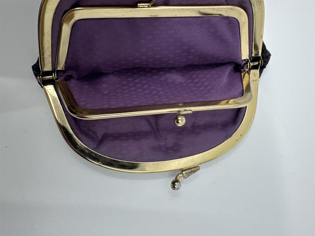 Vintage Purple Eel Skin Coin Purse/Wallet with Two Compartments