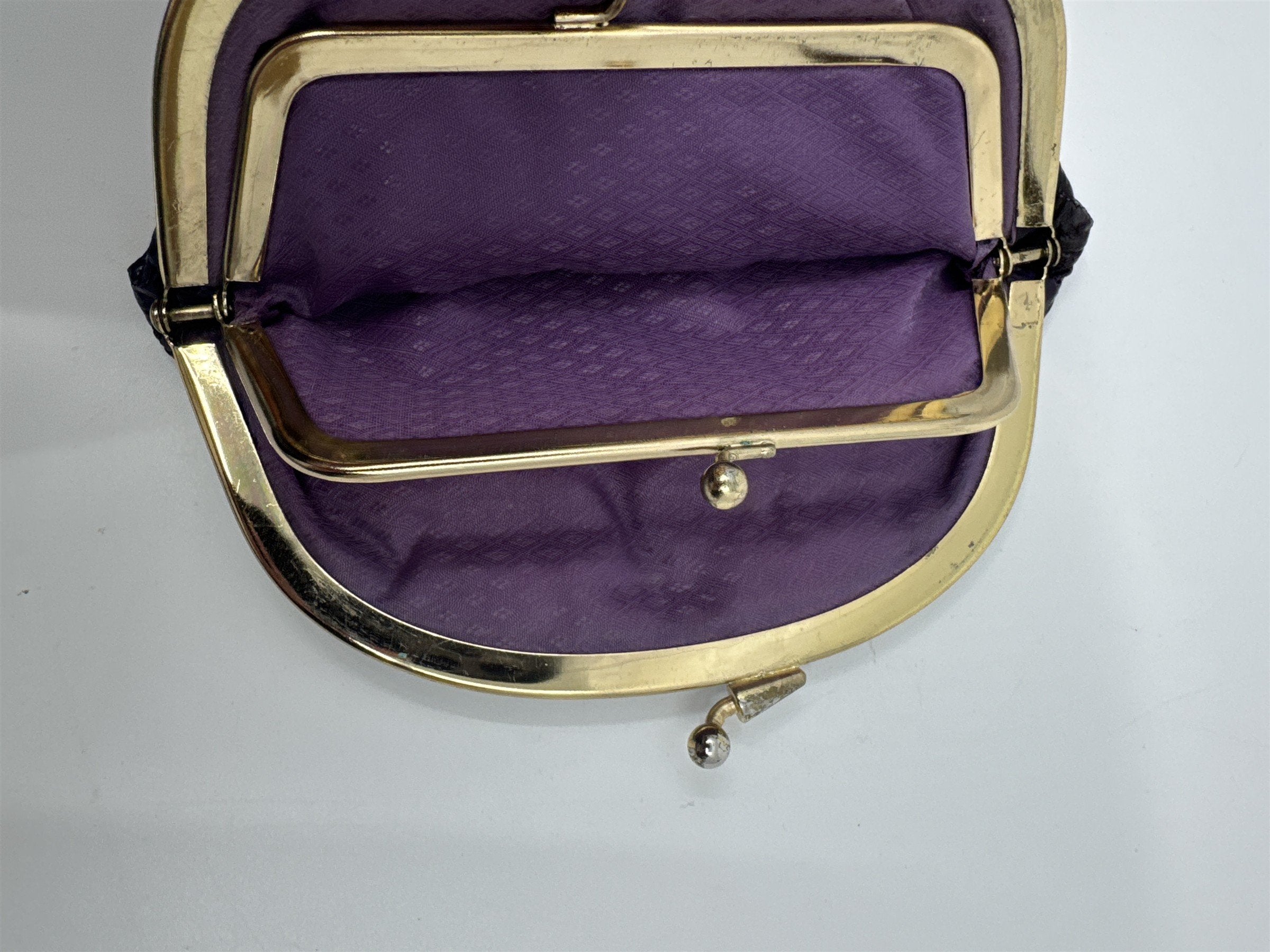 Vintage Purple Eel Skin Coin Purse/Wallet with Two Compartments
