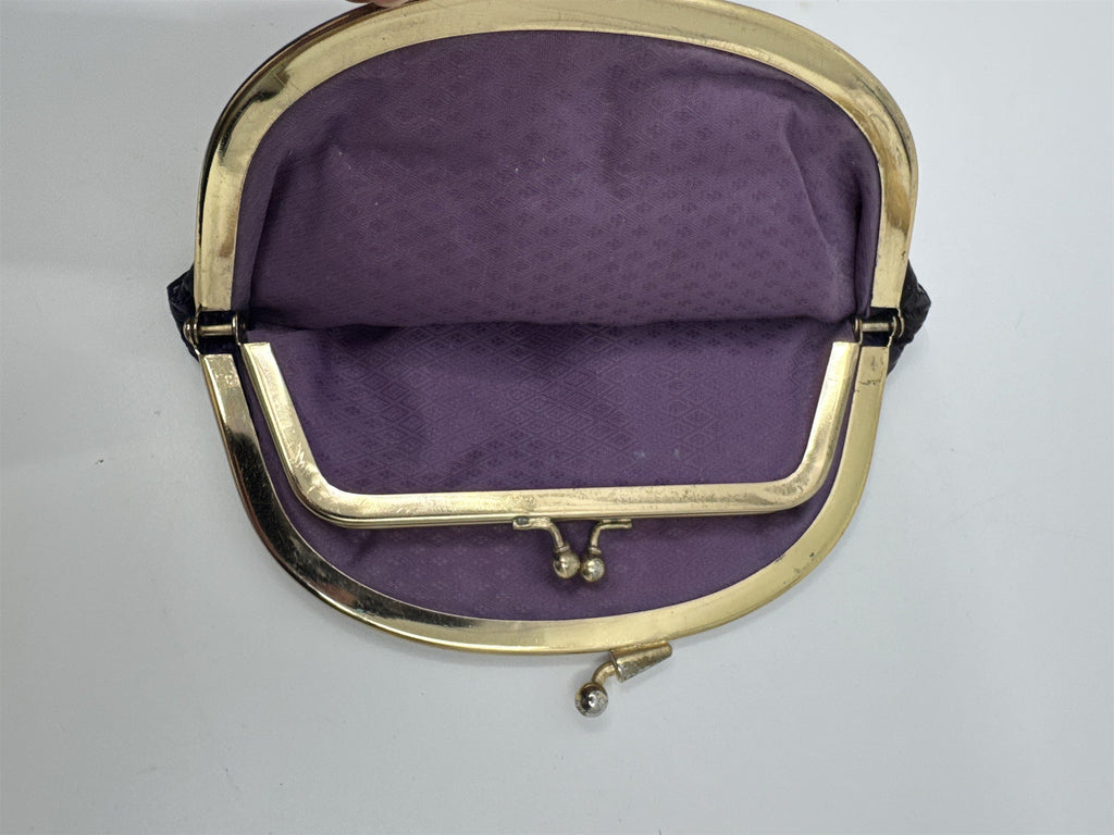 Vintage Purple Eel Skin Coin Purse/Wallet with Two Compartments