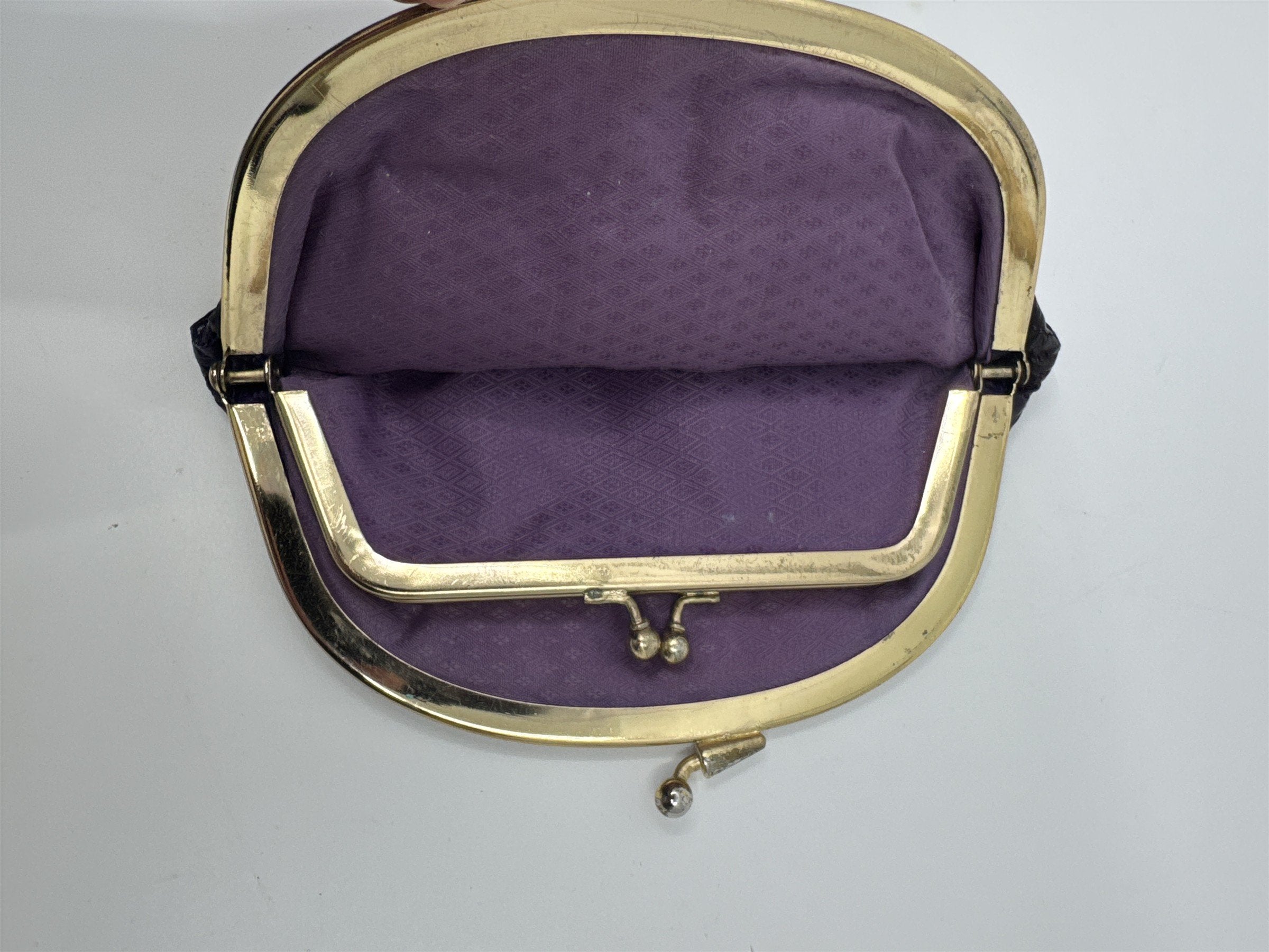 Vintage Purple Eel Skin Coin Purse/Wallet with Two Compartments