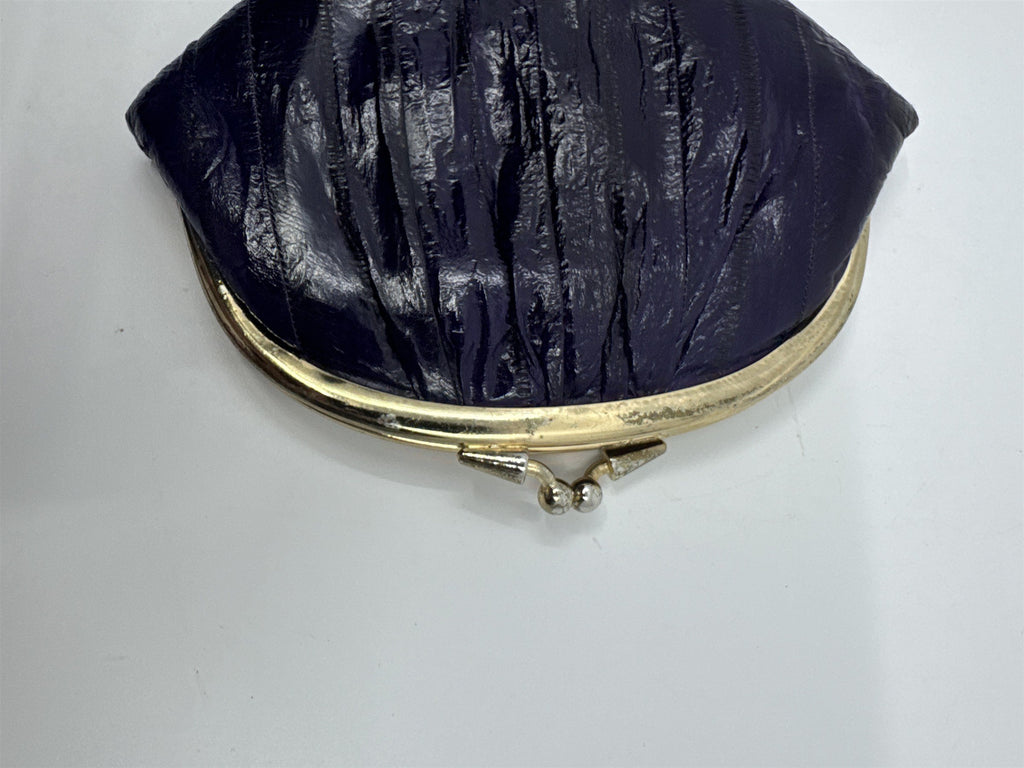 Vintage Purple Eel Skin Coin Purse/Wallet with Two Compartments