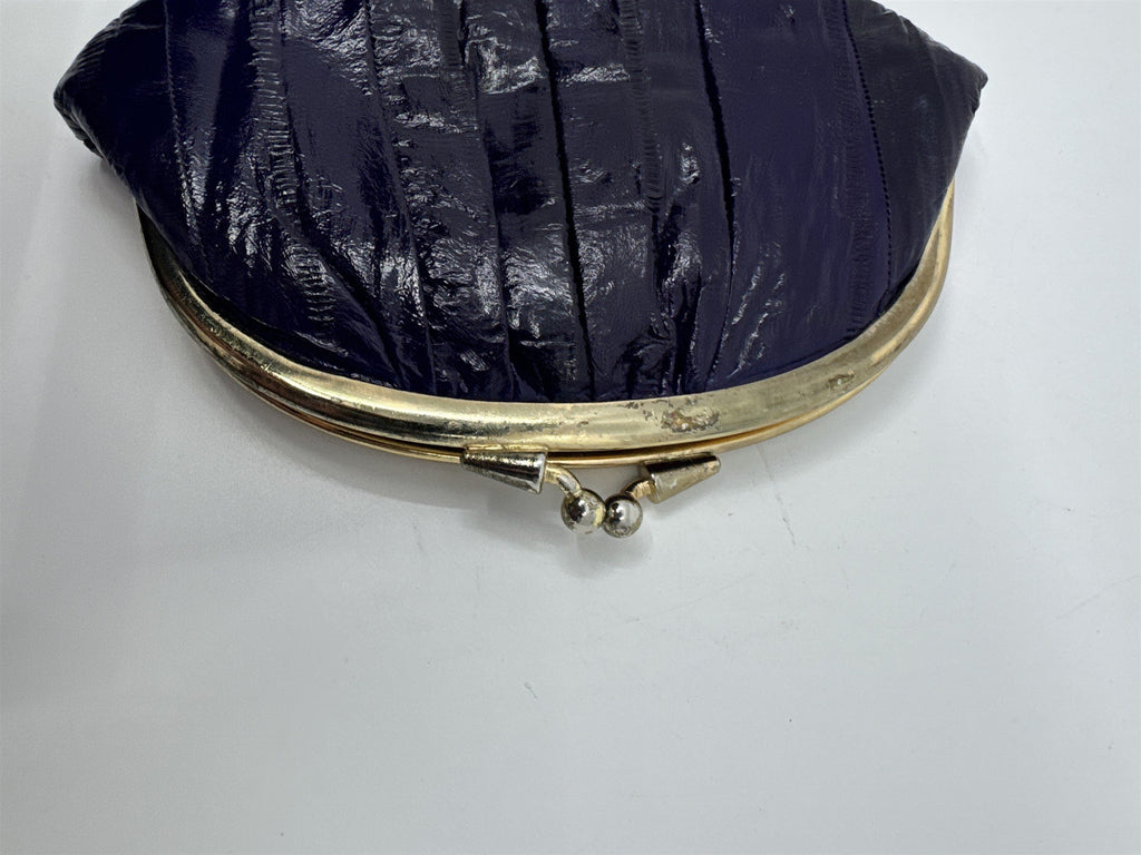 Vintage Purple Eel Skin Coin Purse/Wallet with Two Compartments