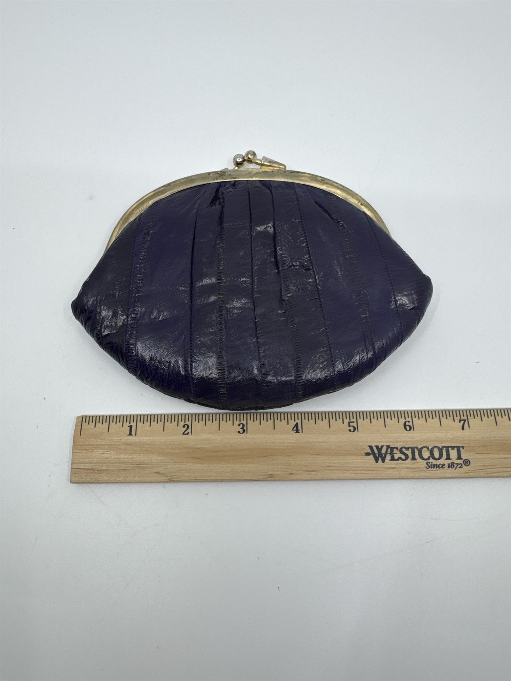 Vintage Purple Eel Skin Coin Purse/Wallet with Two Compartments