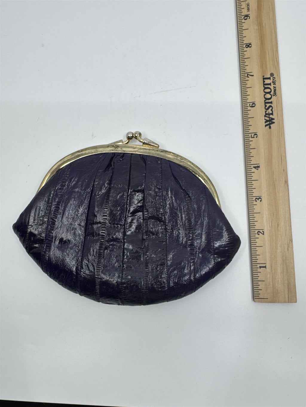 Vintage Purple Eel Skin Coin Purse/Wallet with Two Compartments