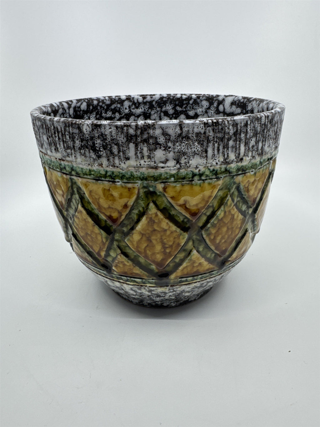 Pineapple Pattern Yellow, Green Speckled Planter/Pot Flower Pot Summer/Spring
