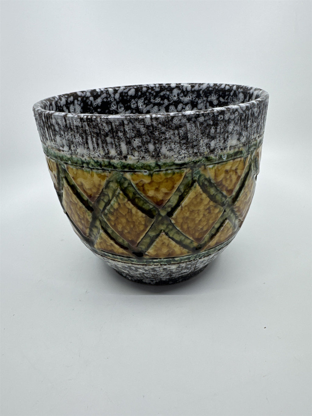 Pineapple Pattern Yellow, Green Speckled Planter/Pot Flower Pot Summer/Spring