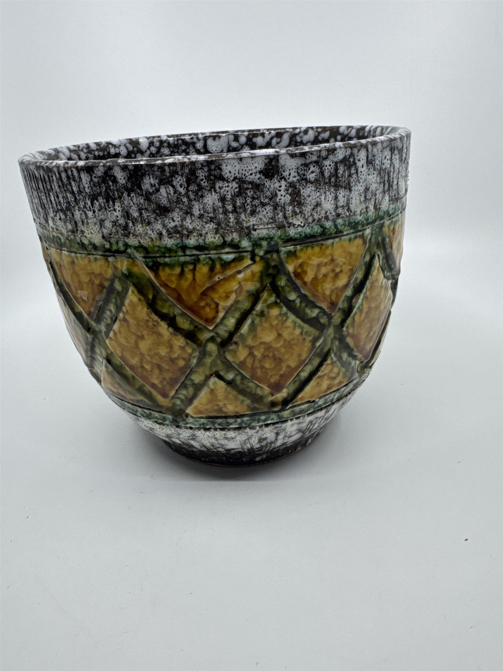 Pineapple Pattern Yellow, Green Speckled Planter/Pot Flower Pot Summer/Spring