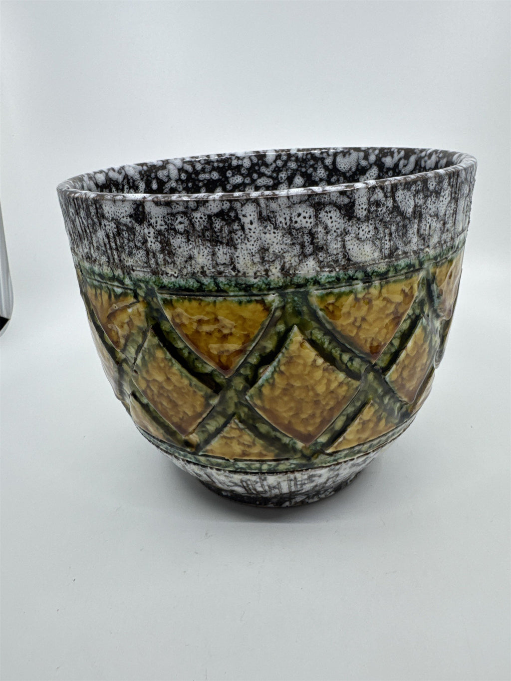 Pineapple Pattern Yellow, Green Speckled Planter/Pot Flower Pot Summer/Spring
