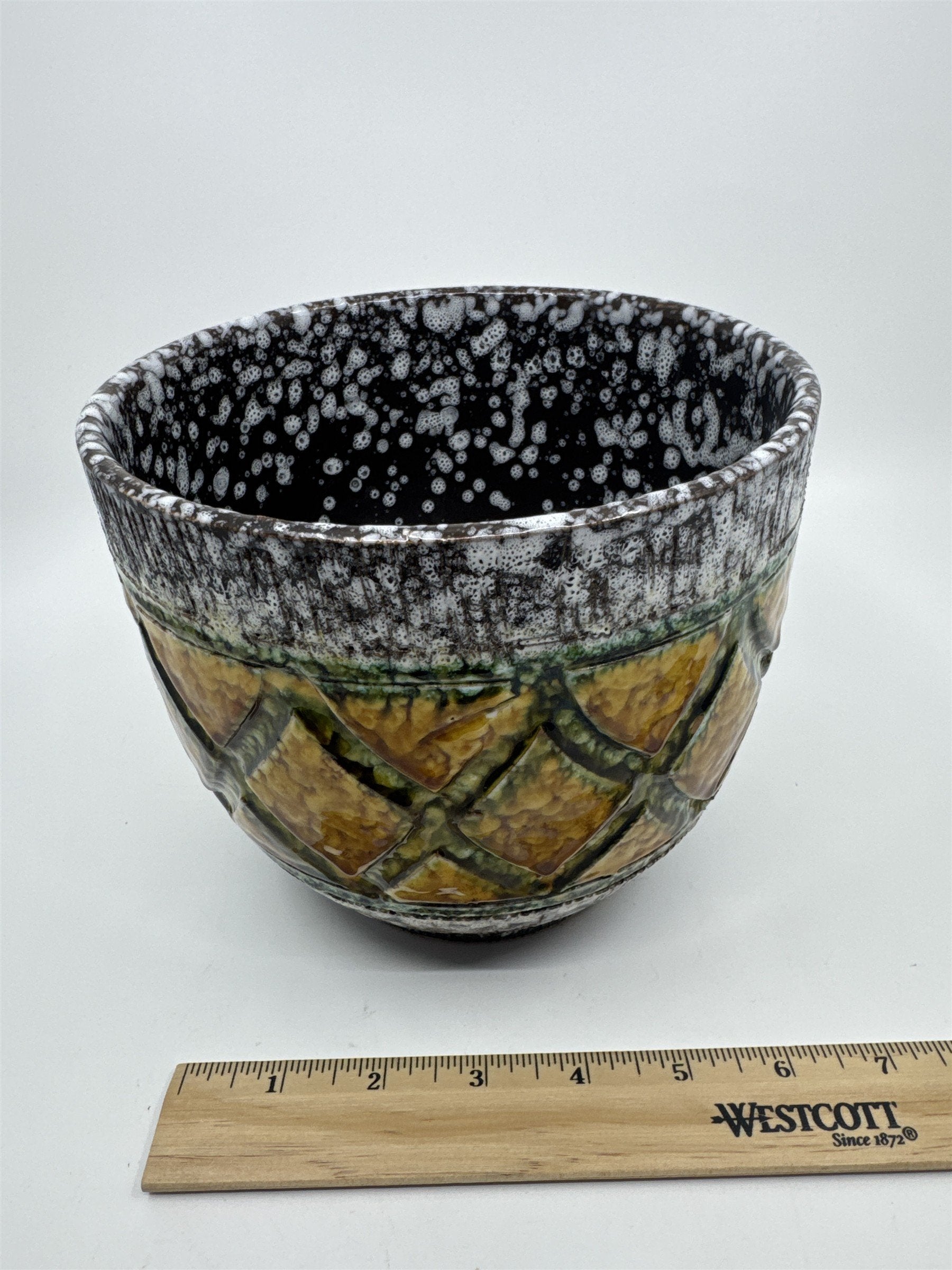 Pineapple Pattern Yellow, Green Speckled Planter/Pot Flower Pot Summer/Spring