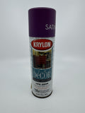 Krylon Home Decor Durable Latex Spray Paint Can Plum Royale Satin 1/3 Full Can