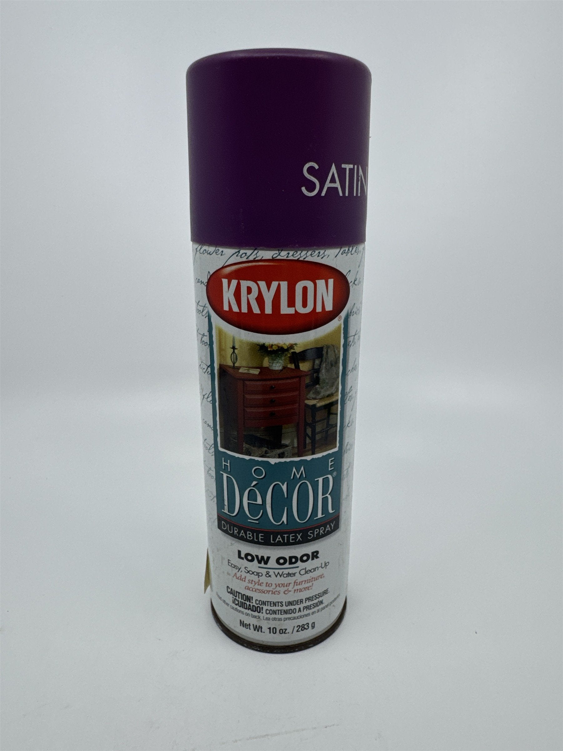 Krylon Home Decor Durable Latex Spray Paint Can Plum Royale Satin 1/3 Full Can