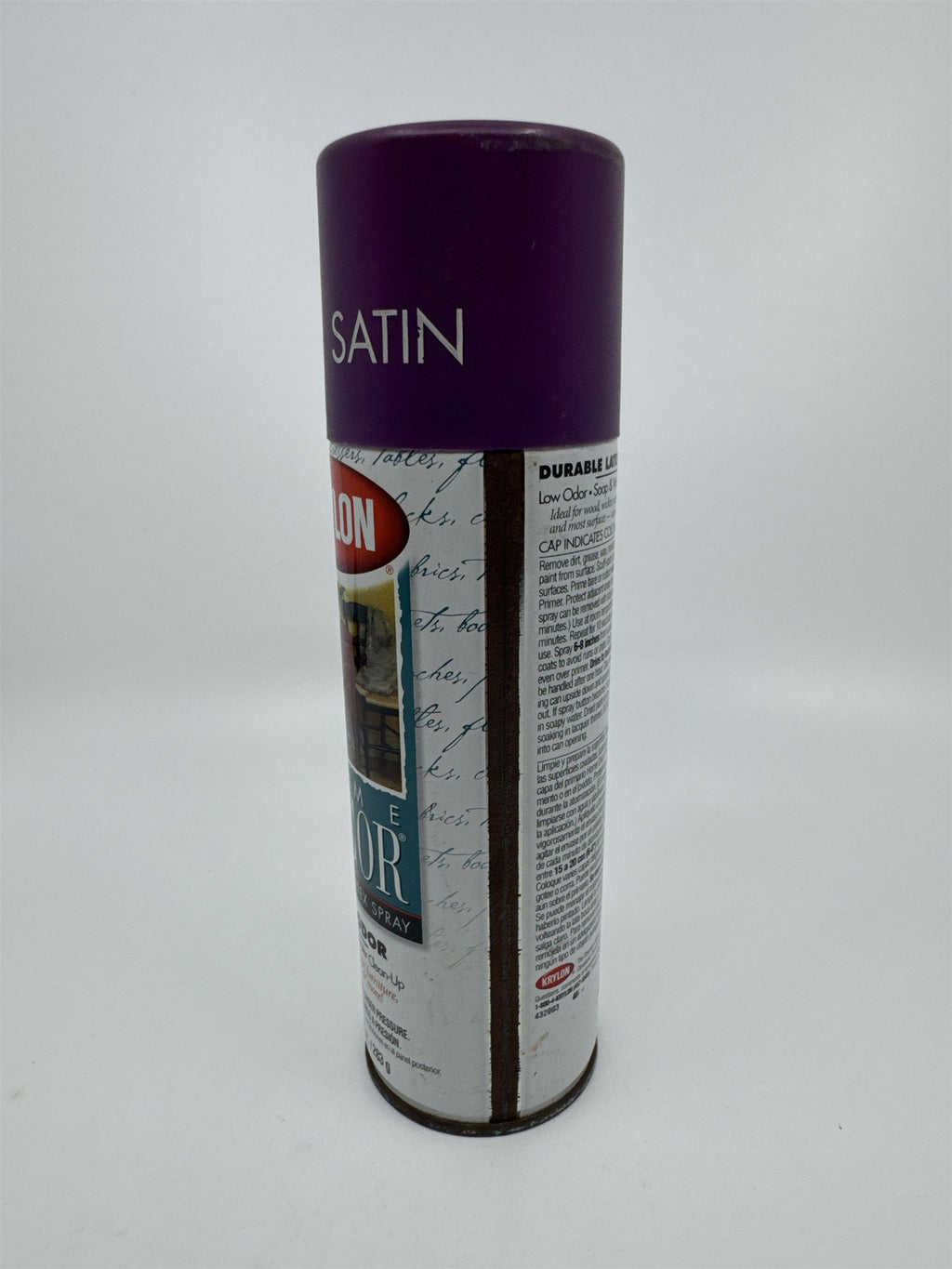 Krylon Home Decor Durable Latex Spray Paint Can Plum Royale Satin 1/3 Full Can