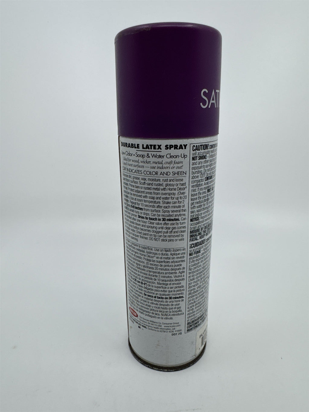 Krylon Home Decor Durable Latex Spray Paint Can Plum Royale Satin 1/3 Full Can