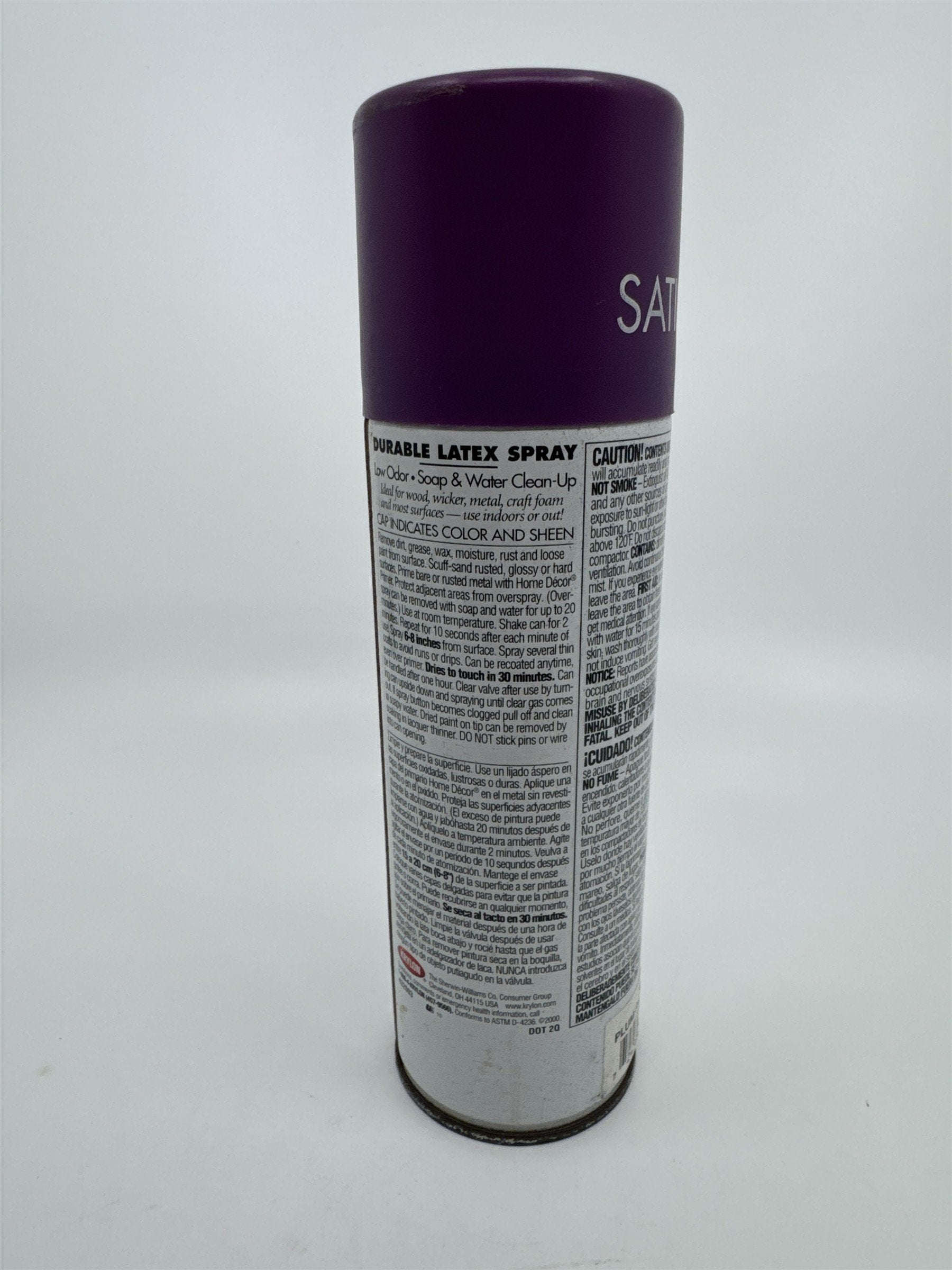 Krylon Home Decor Durable Latex Spray Paint Can Plum Royale Satin 1/3 Full Can