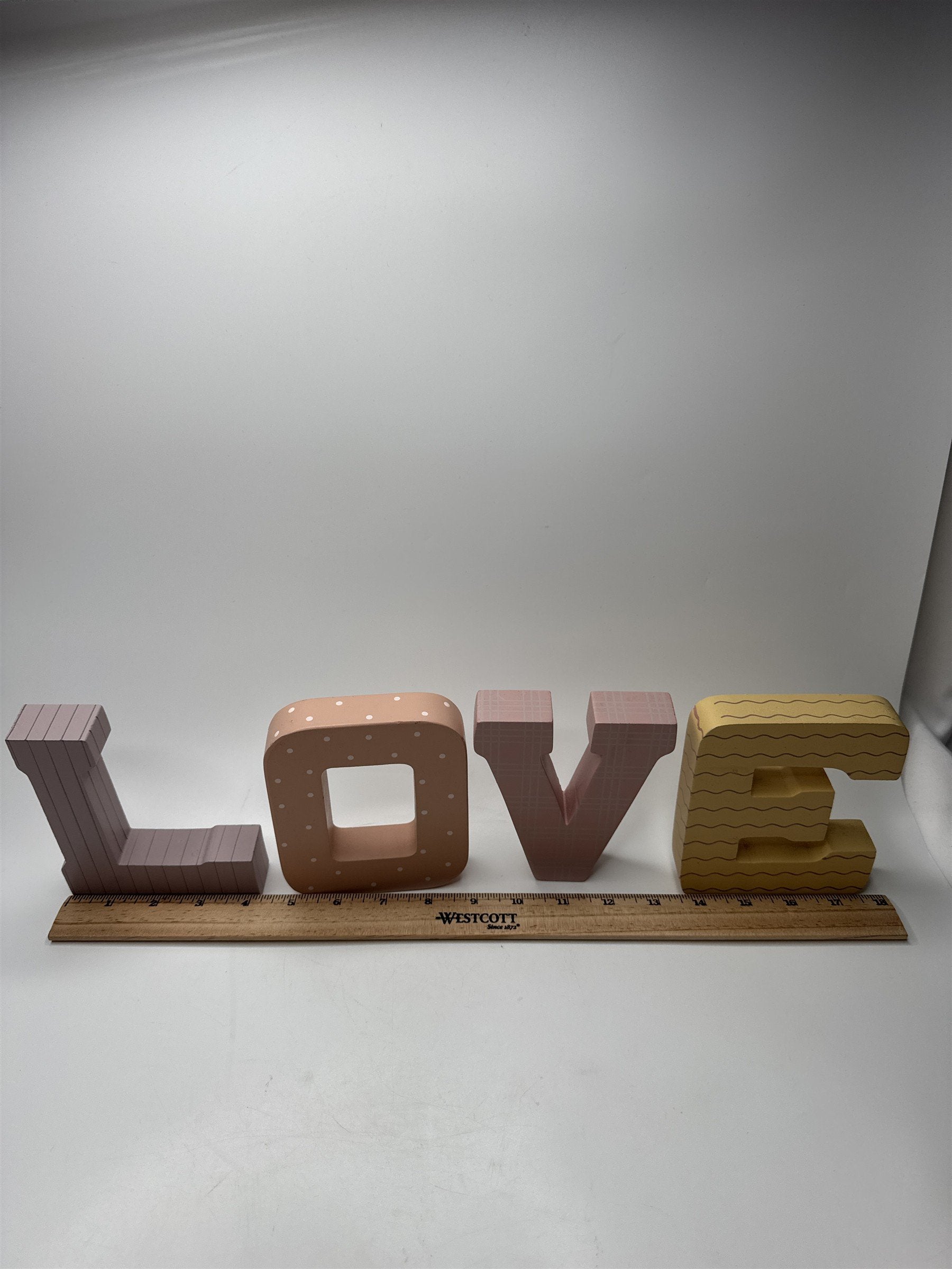 Painted Wood LOVE Letters Vintage Home Interiors Kids Room Wall Art Nursery