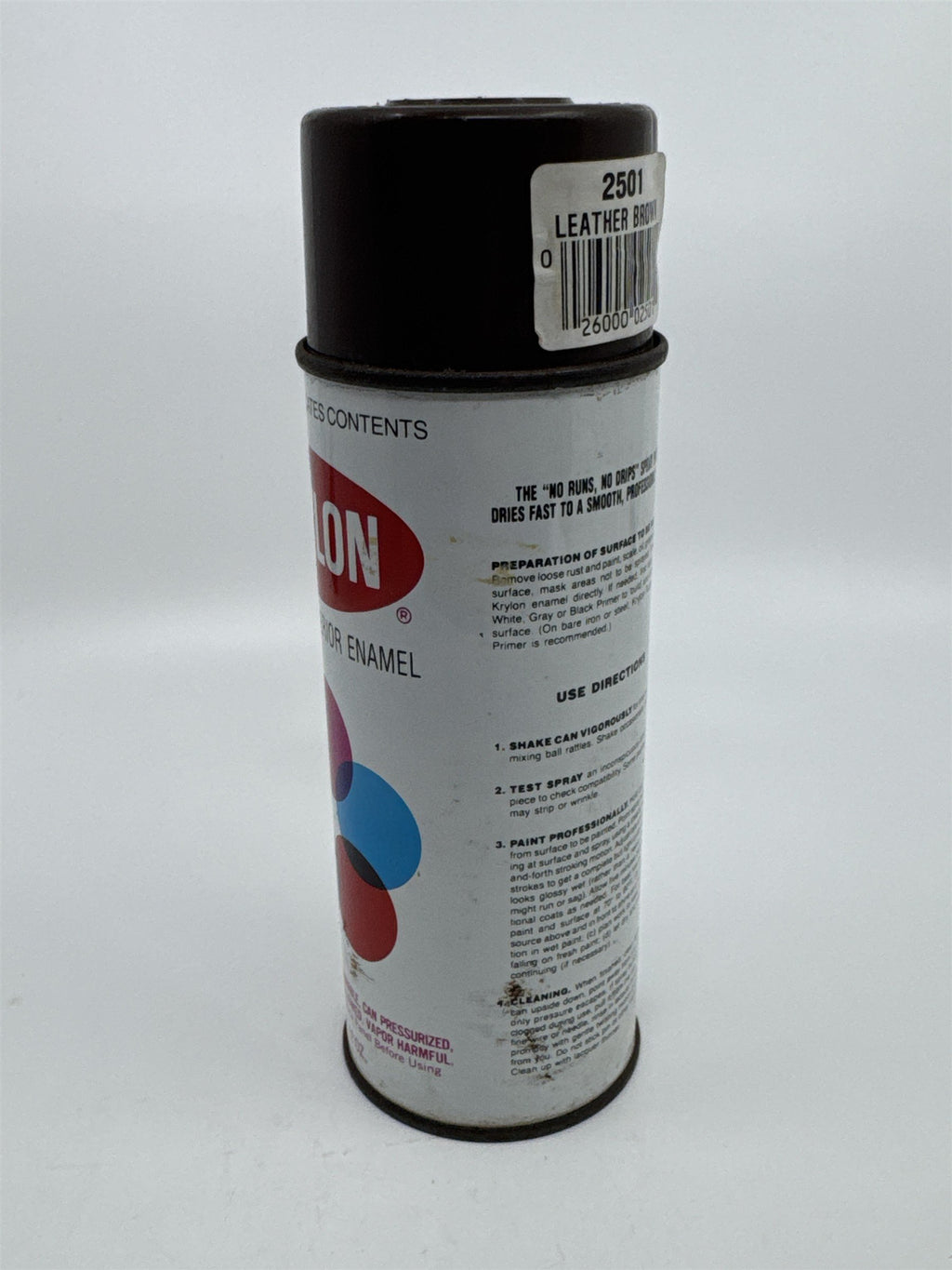Krylon Interior/Exterior Leather Brown Enamel Spray Paint Can 1/2 Full