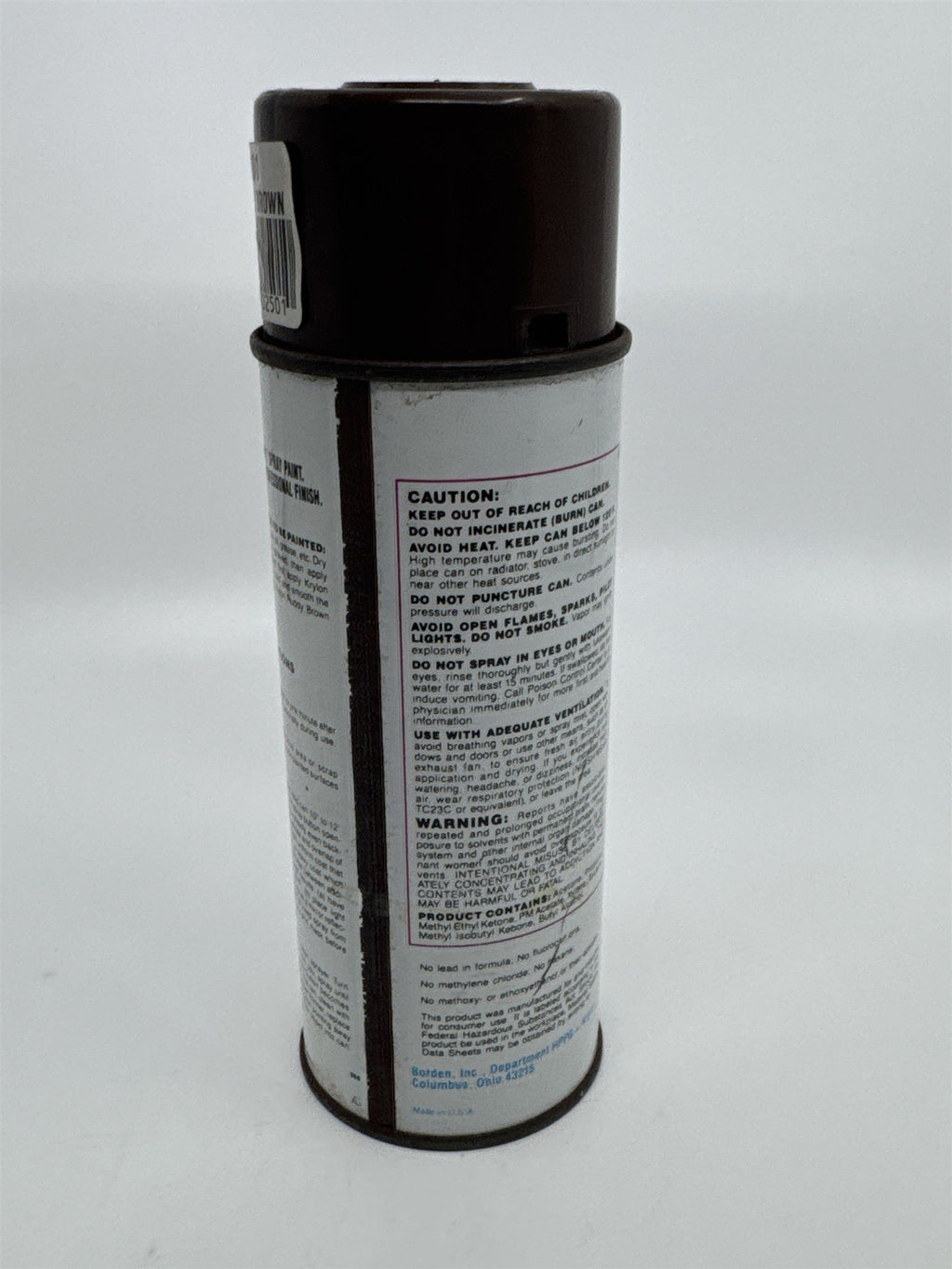 Krylon Interior/Exterior Leather Brown Enamel Spray Paint Can 1/2 Full