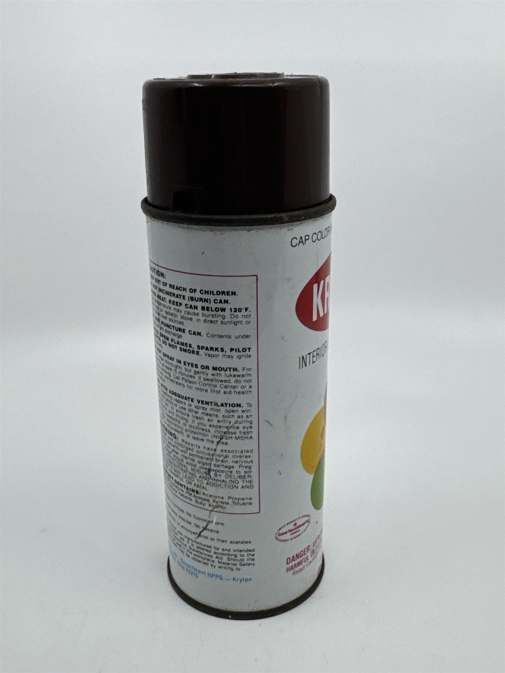 Krylon Interior/Exterior Leather Brown Enamel Spray Paint Can 1/2 Full