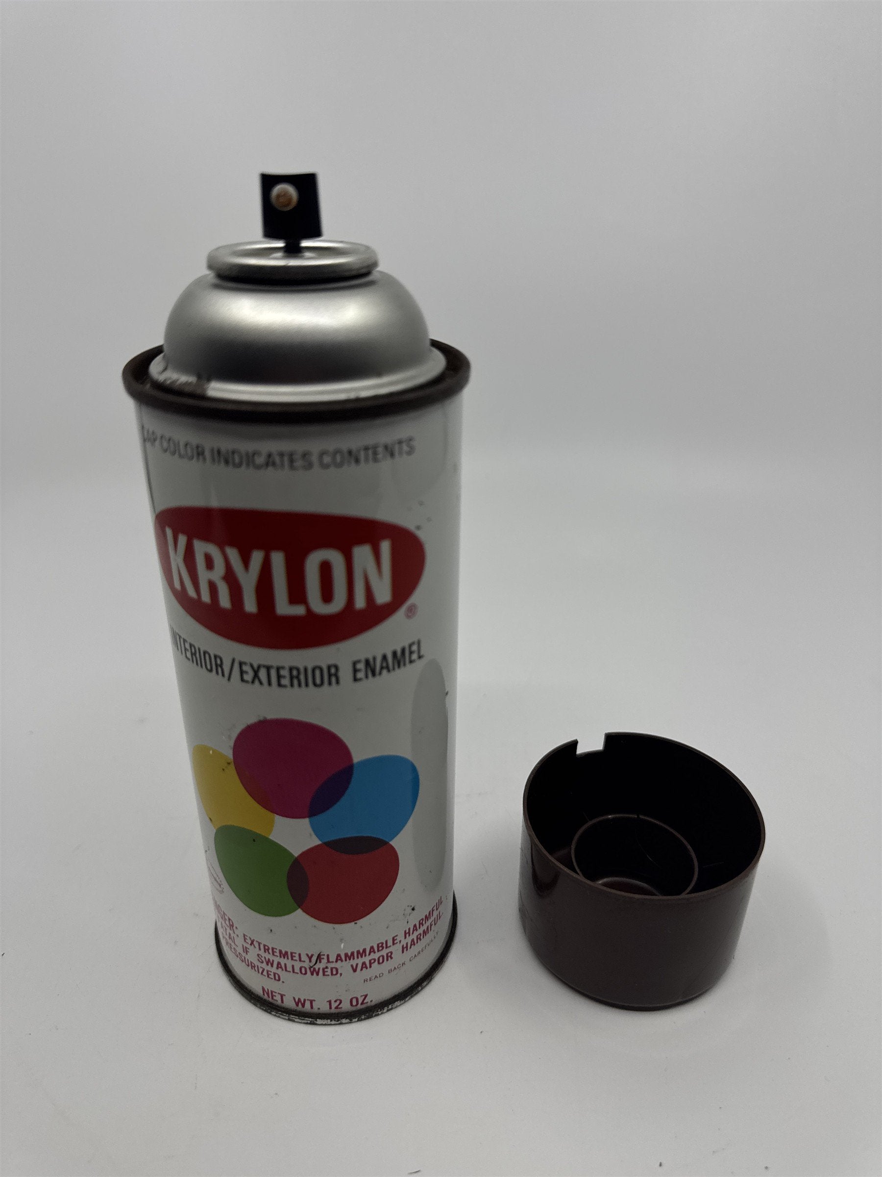 Krylon Interior/Exterior Leather Brown Enamel Spray Paint Can 1/2 Full