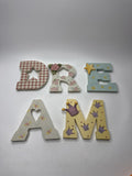 Vintage Wooden DREAM Letters Home Interiors Kids Room Wall Hanging Nursery
