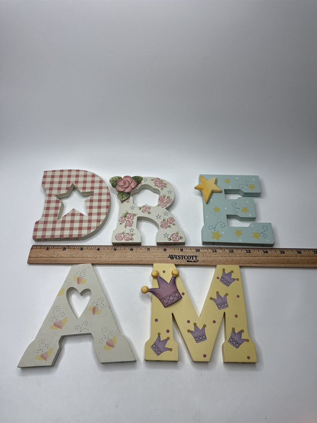 Vintage Wooden DREAM Letters Home Interiors Kids Room Wall Hanging Nursery