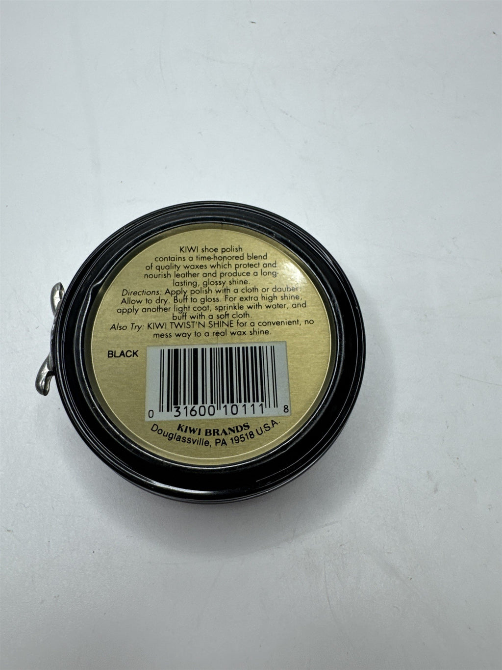 Vintage Kiwi Shoe Polish Black Empty Tin (May Have Some Left)