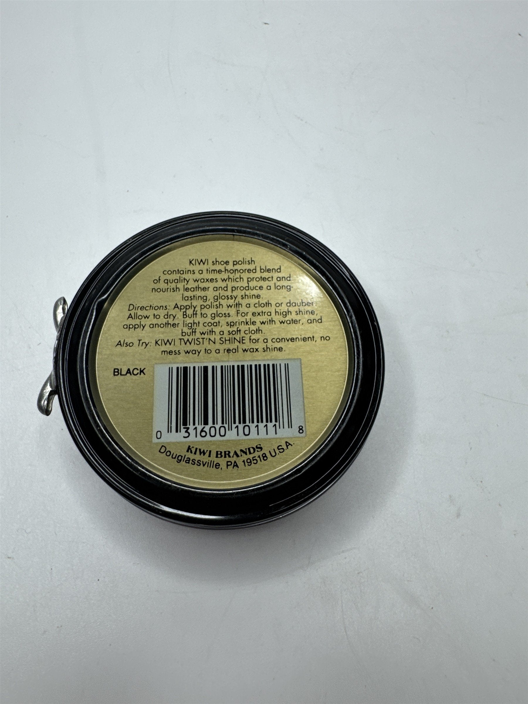 Vintage Kiwi Shoe Polish Black Empty Tin (May Have Some Left)