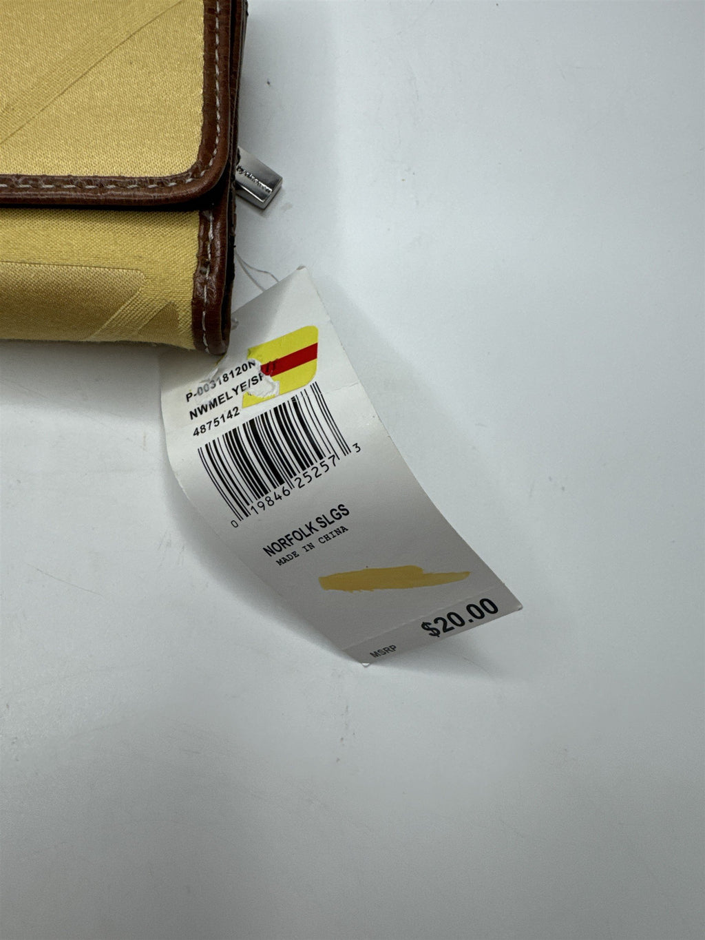 Nine West Nine & Co. Yellow Gold Tri-Fold Wallet Brown Outline