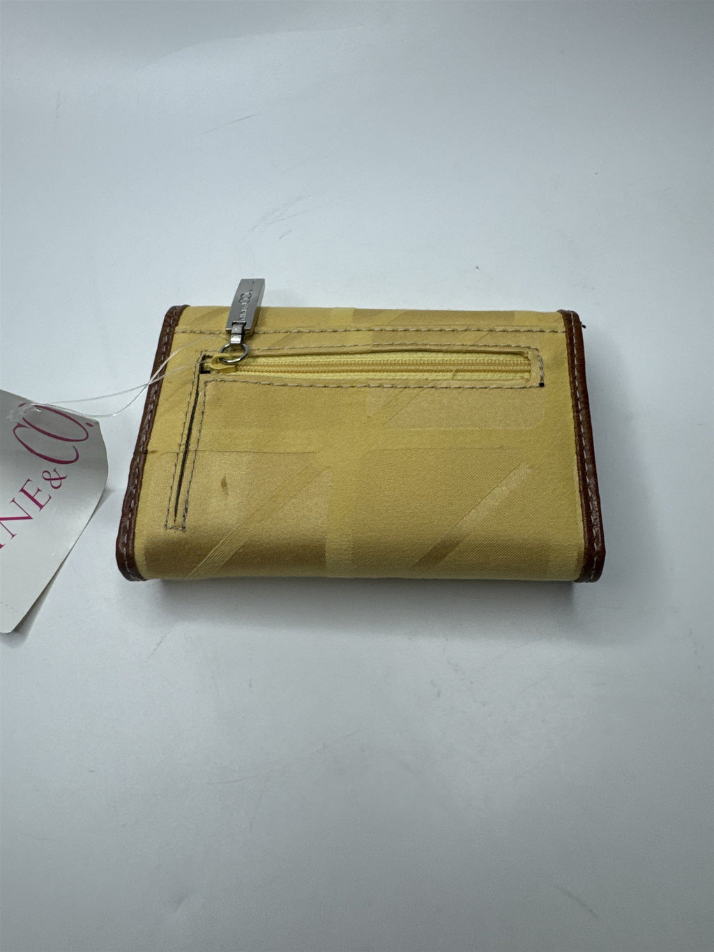 Nine West Nine & Co. Yellow Gold Tri-Fold Wallet Brown Outline