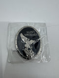Saint Michael To Protect And Serve Black and Silver Challenge Coin in Plastic
