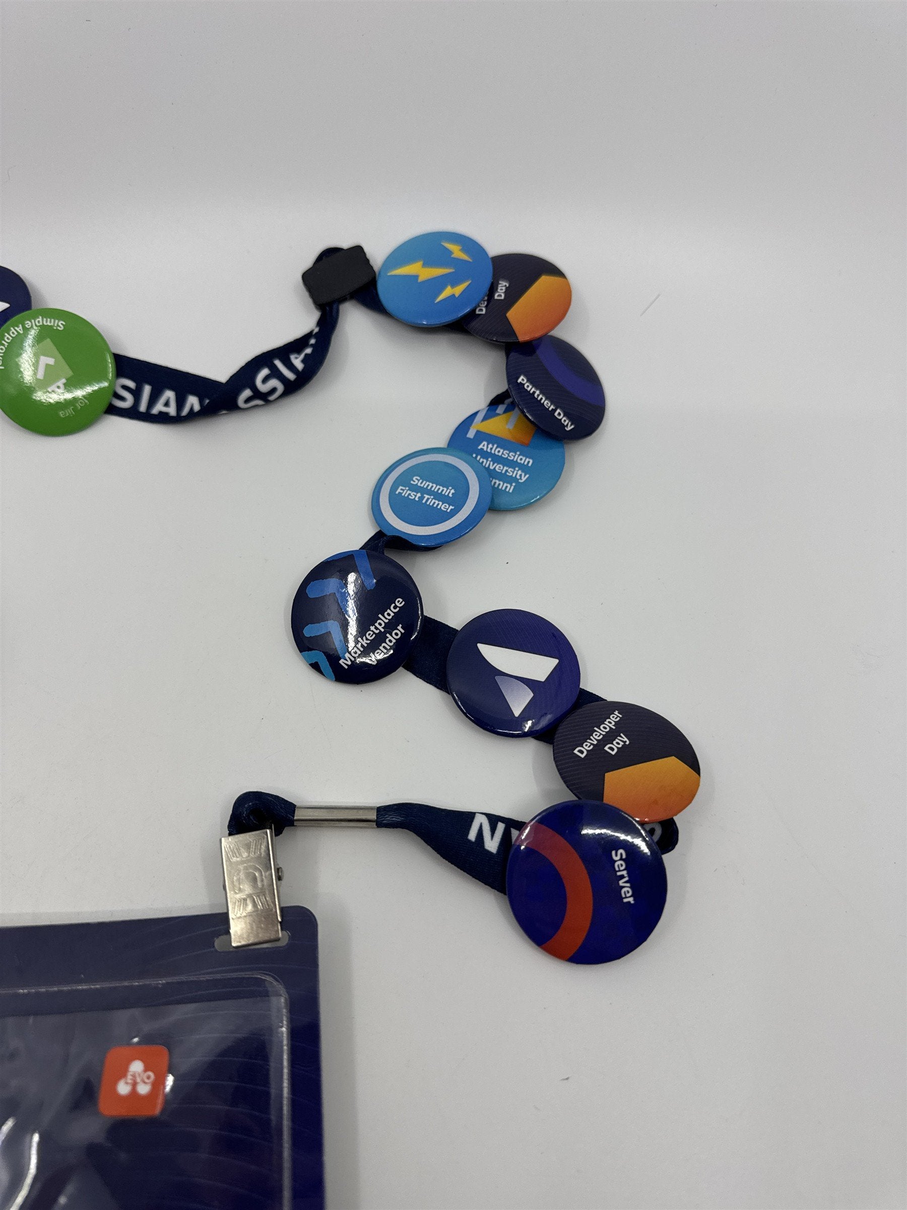 Atlassian Summit 2019 Lanyard ID Hold Lot of 15 Collectible Flair Pins Tech SWAG