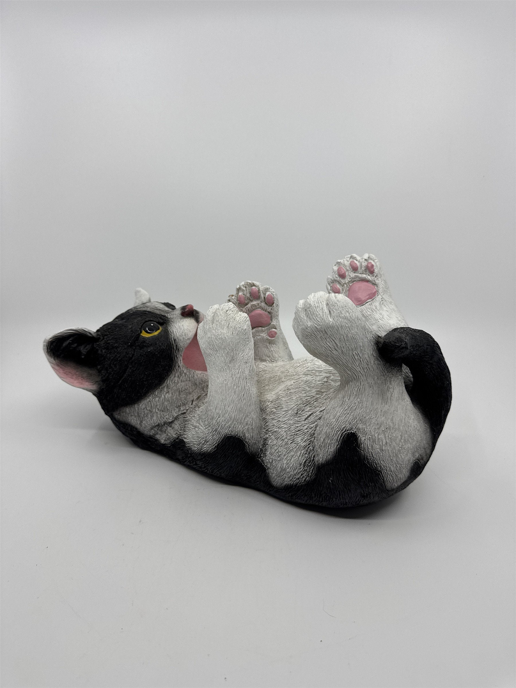 Playful Kitten Cat Black & White Tuxedo Cat Wine Bottle Holder Gift