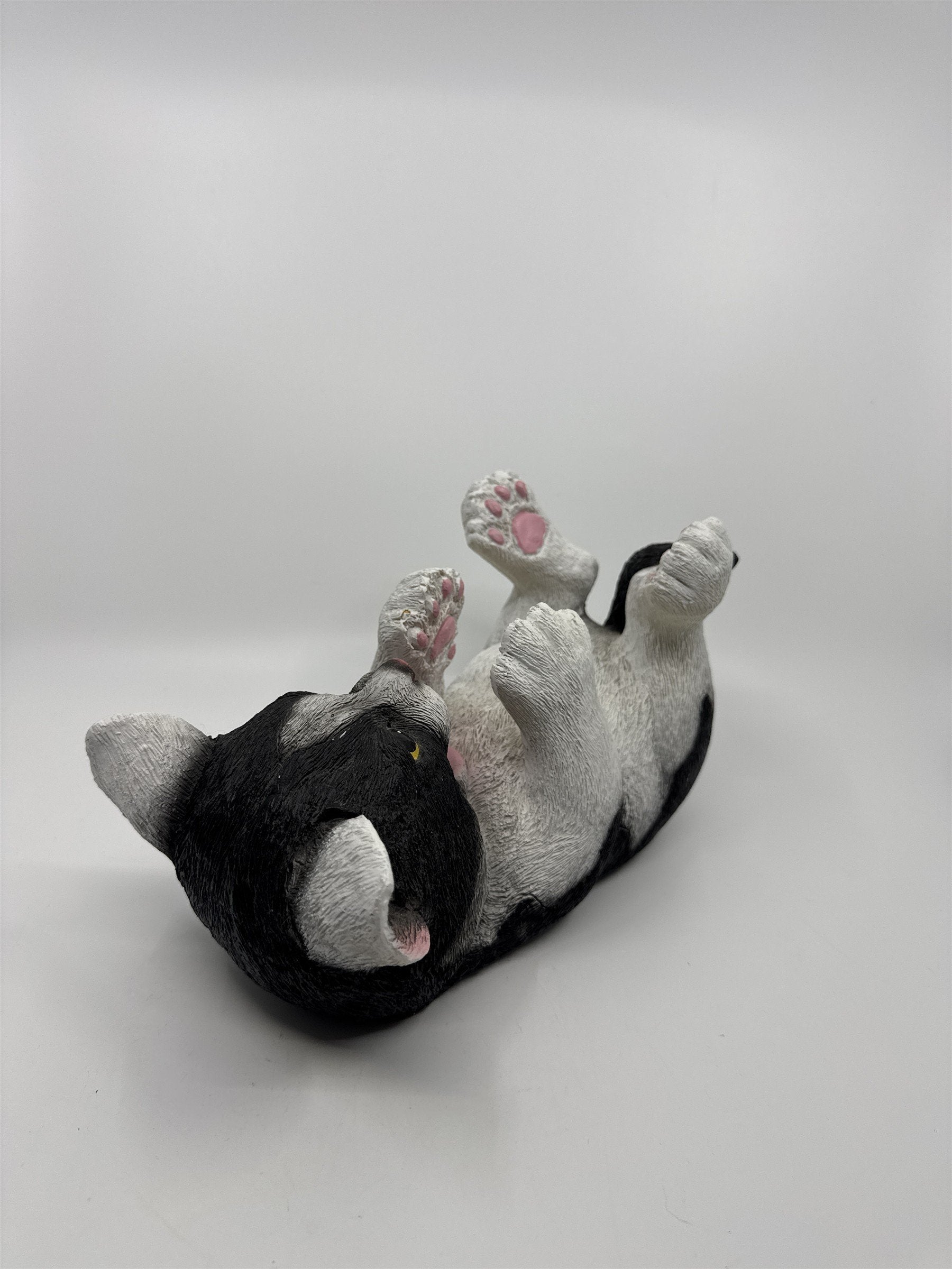 Playful Kitten Cat Black & White Tuxedo Cat Wine Bottle Holder Gift