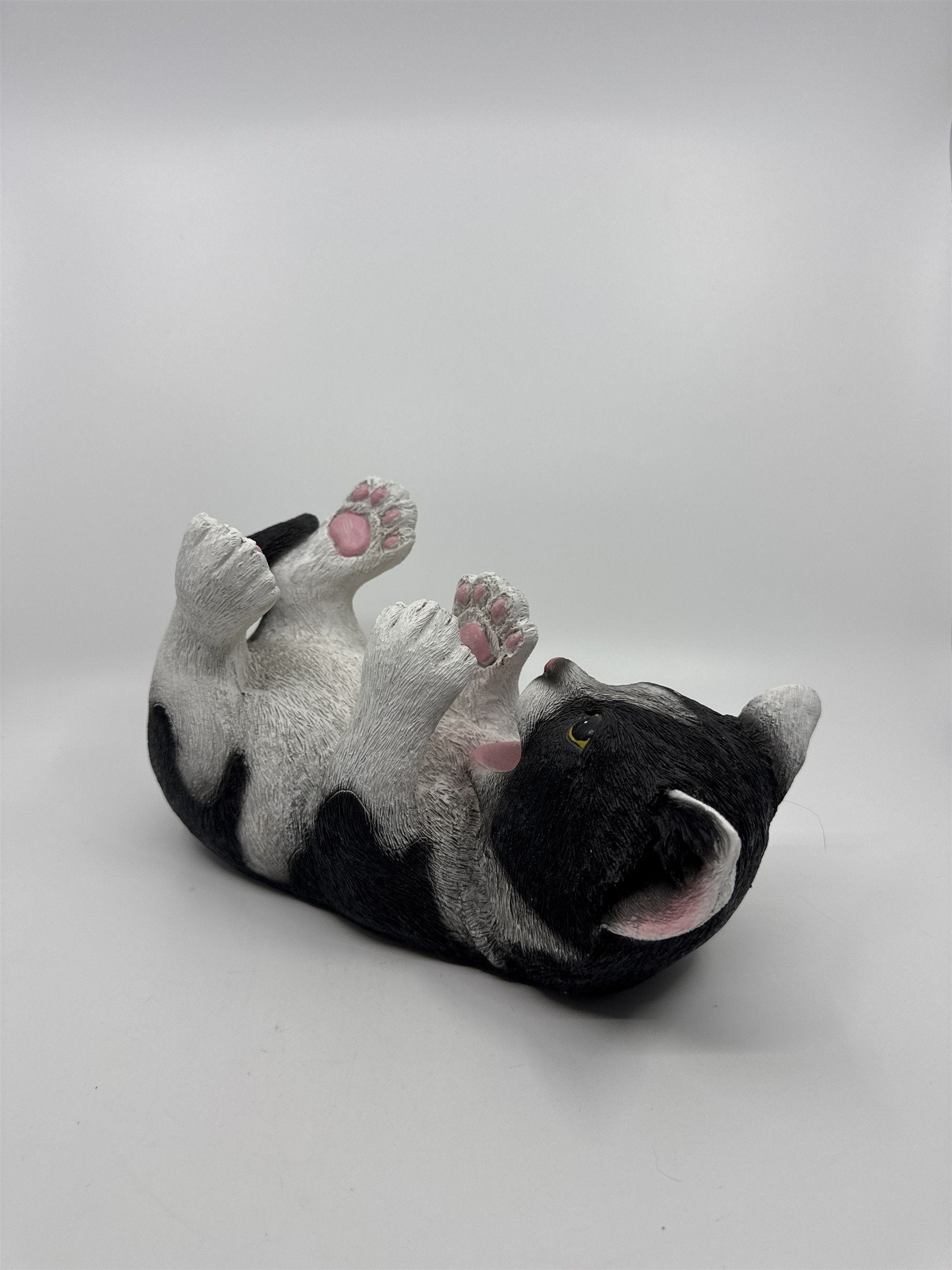 Playful Kitten Cat Black & White Tuxedo Cat Wine Bottle Holder Gift