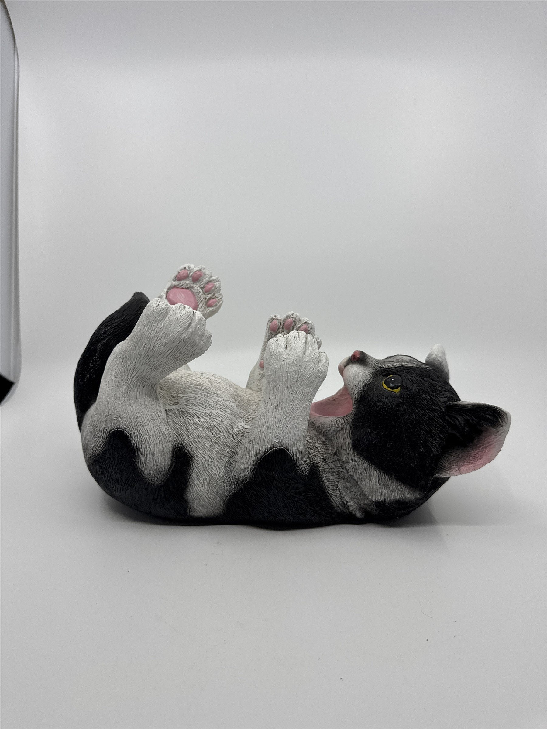 Playful Kitten Cat Black & White Tuxedo Cat Wine Bottle Holder Gift