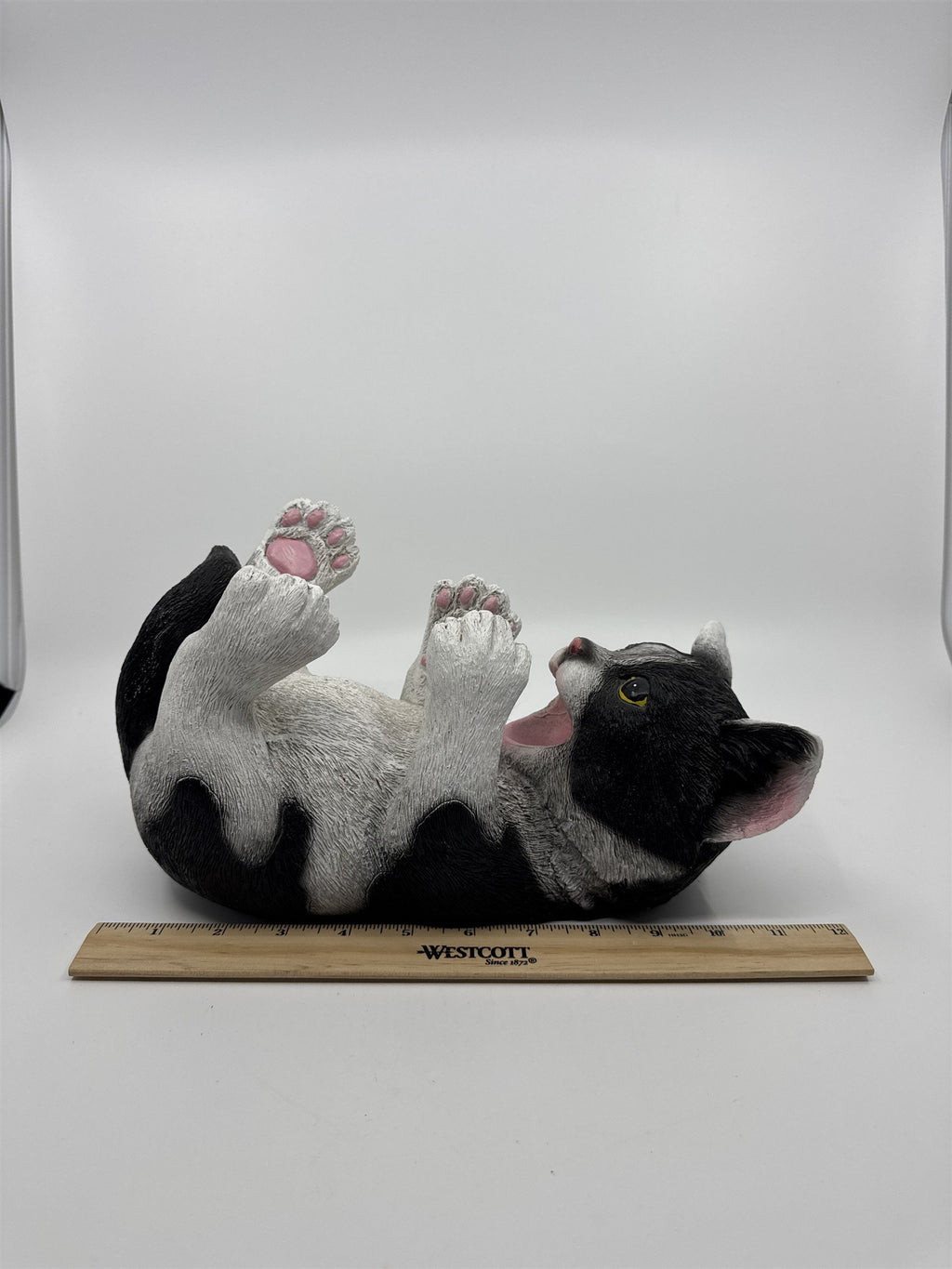 Playful Kitten Cat Black & White Tuxedo Cat Wine Bottle Holder Gift