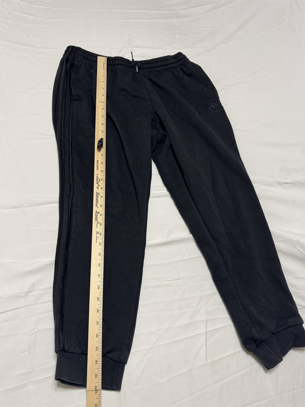 Mens Adidas Black XL Sweatpants 3 Stripes Black on Black Stealth Joggers